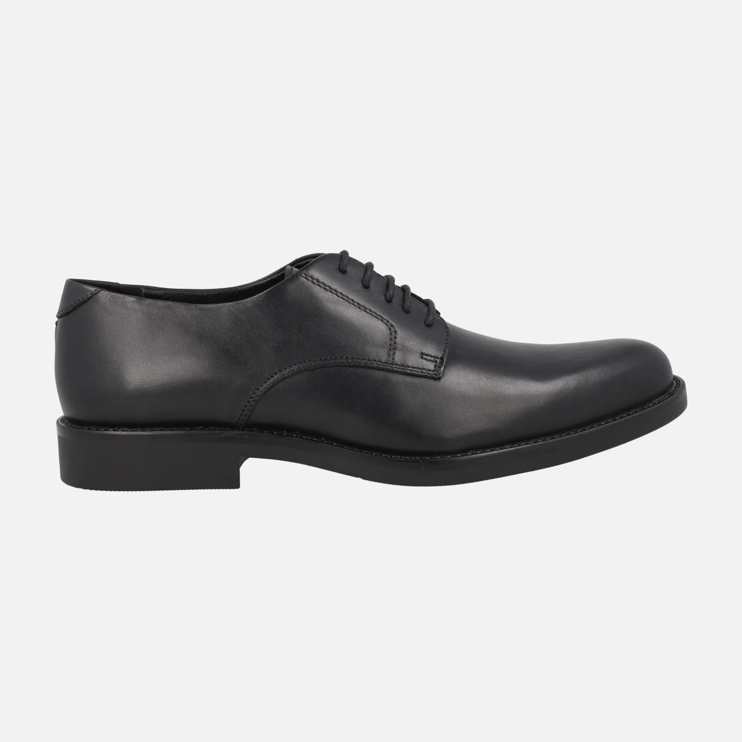 Zapatos de cordones blucher pala lisa en piel negra