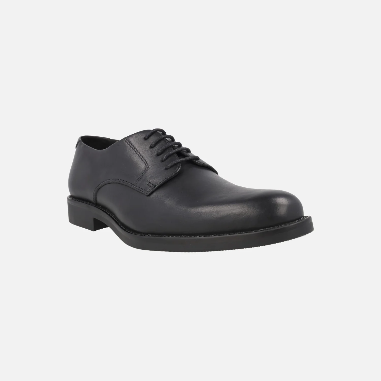 Zapatos de cordones blucher pala lisa en piel negra - Image 2