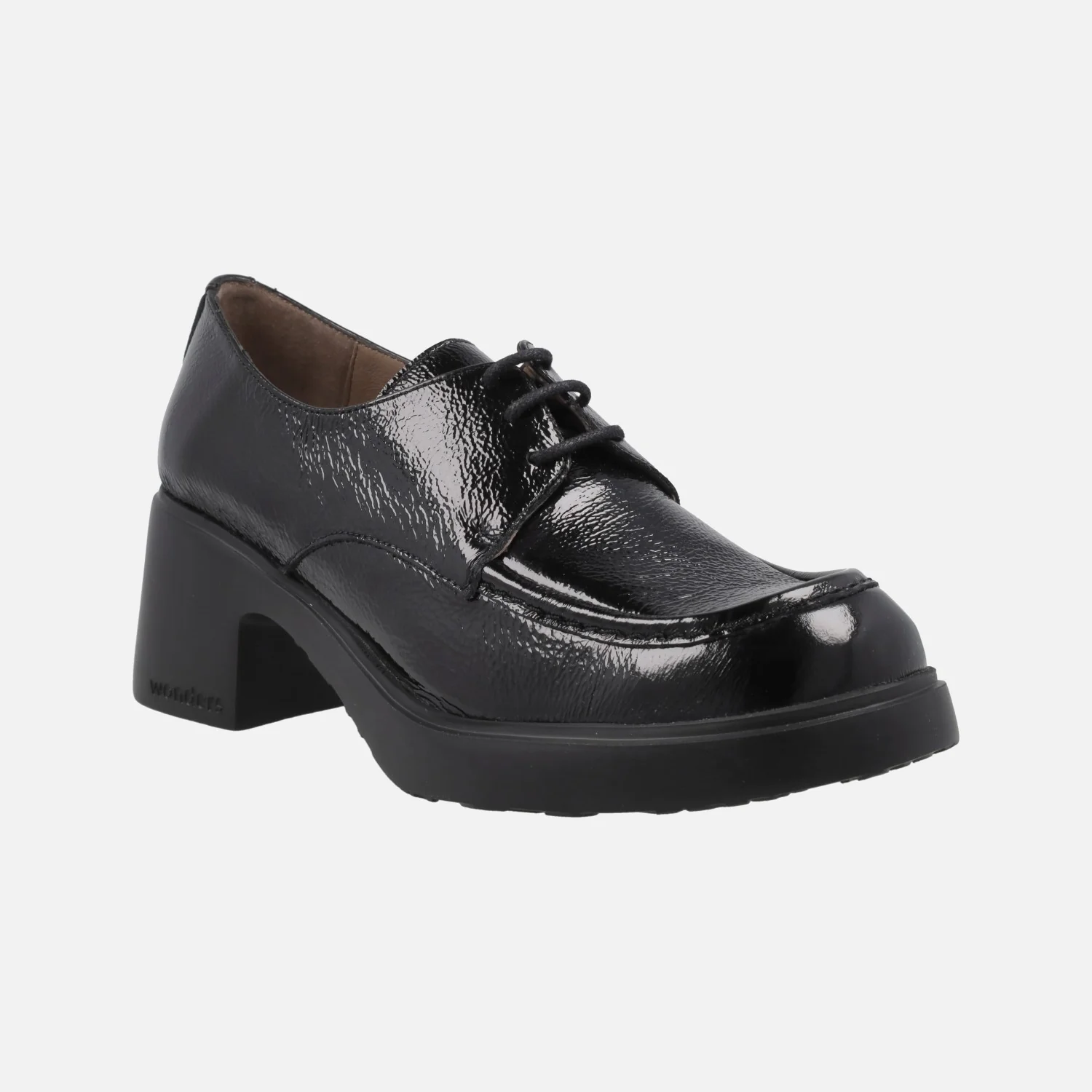 Zapatos de cordones en charol negro con tacón Extralight - Image 2