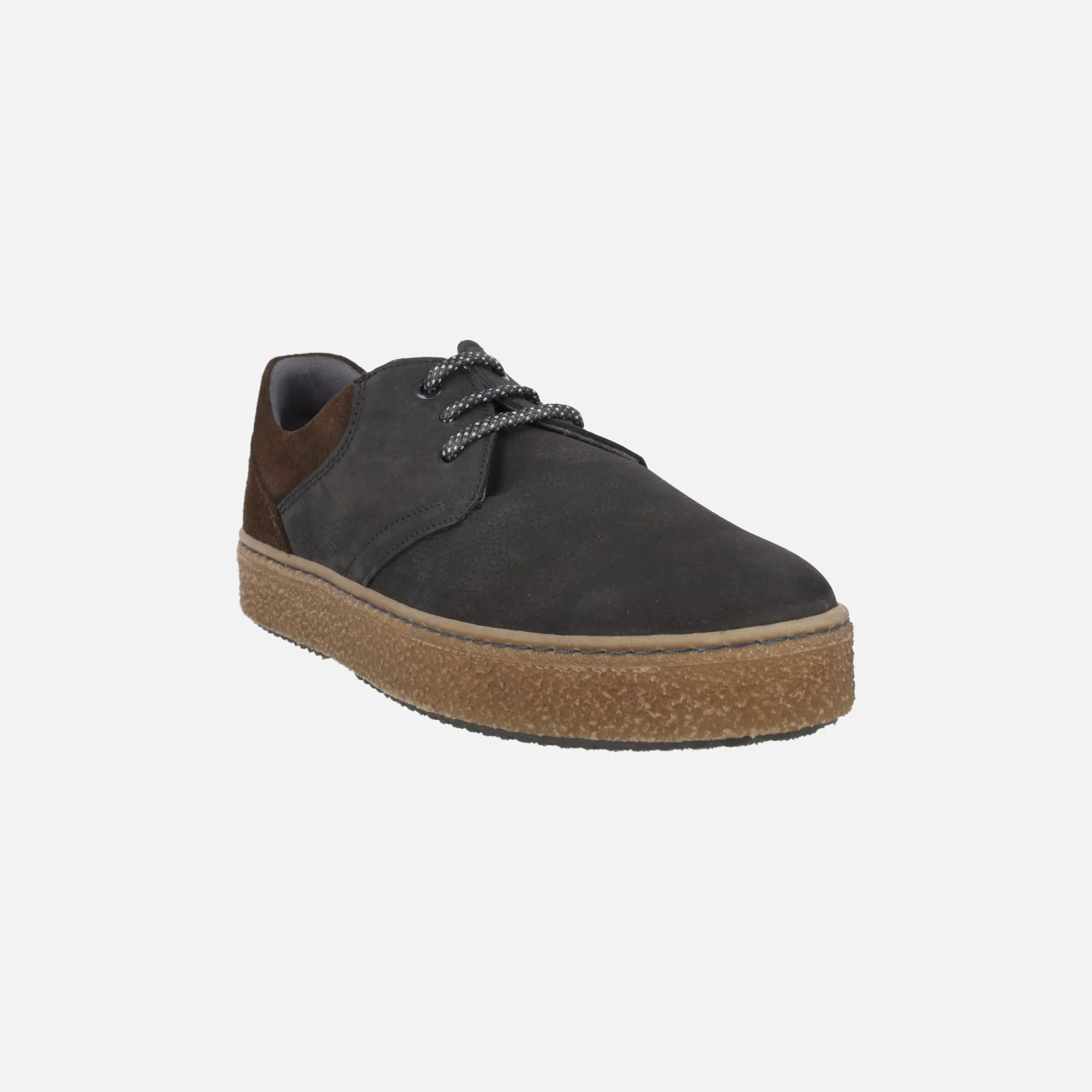 Zapatos de cordones para hombre en nobuck negro con detalles marrones - Image 2