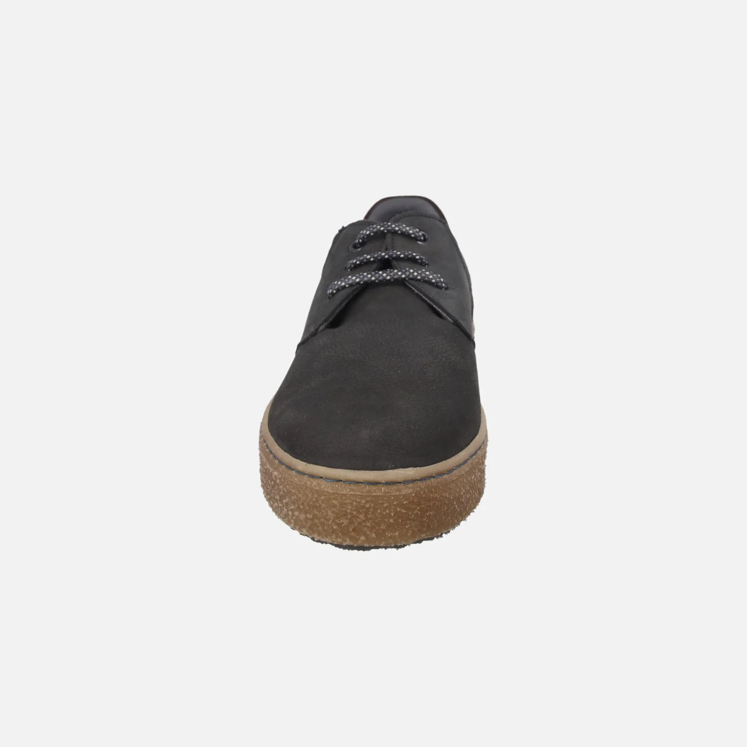 Zapatos de cordones para hombre en nobuck negro con detalles marrones - Image 5