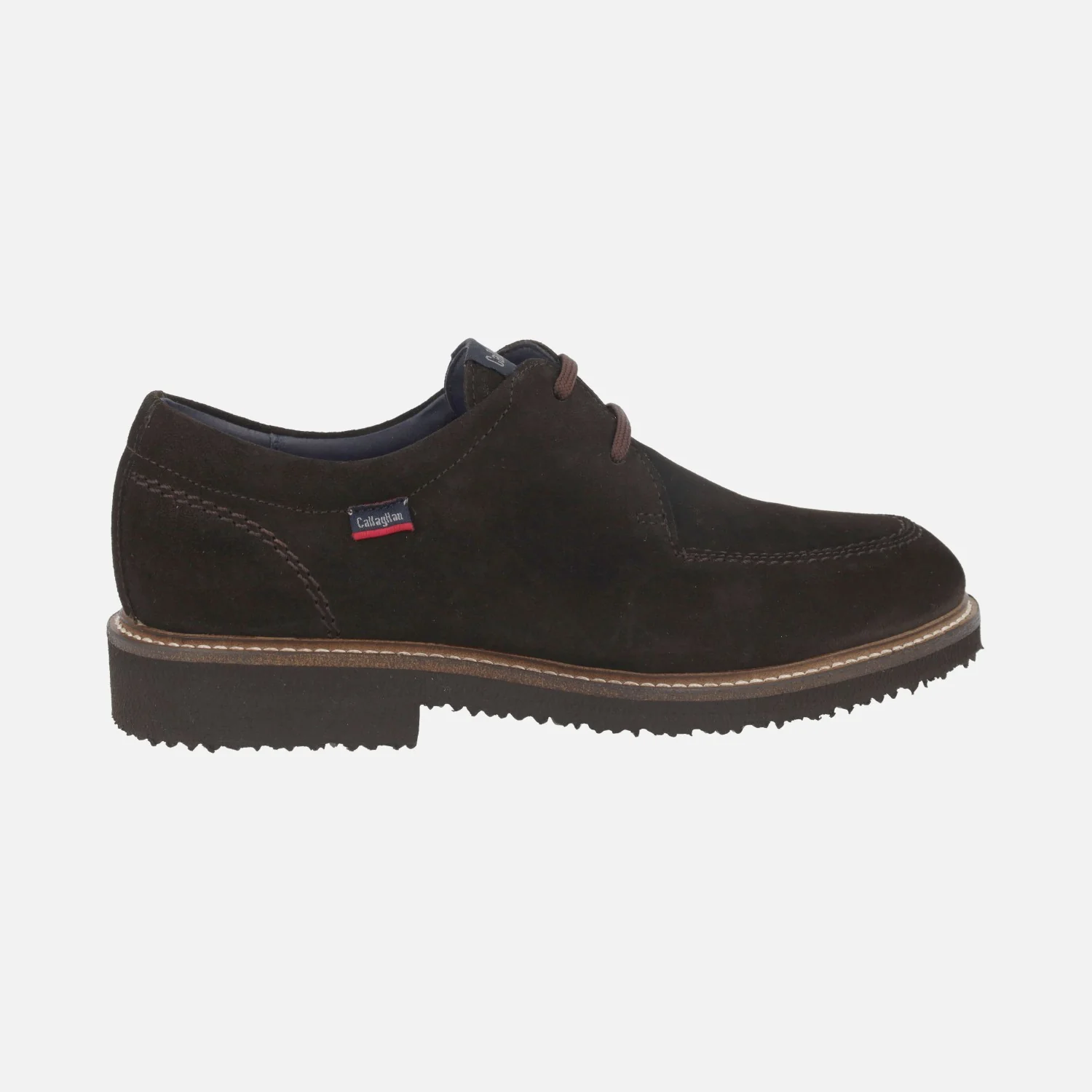 Zapatos de cordones para hombre en serraje marrón