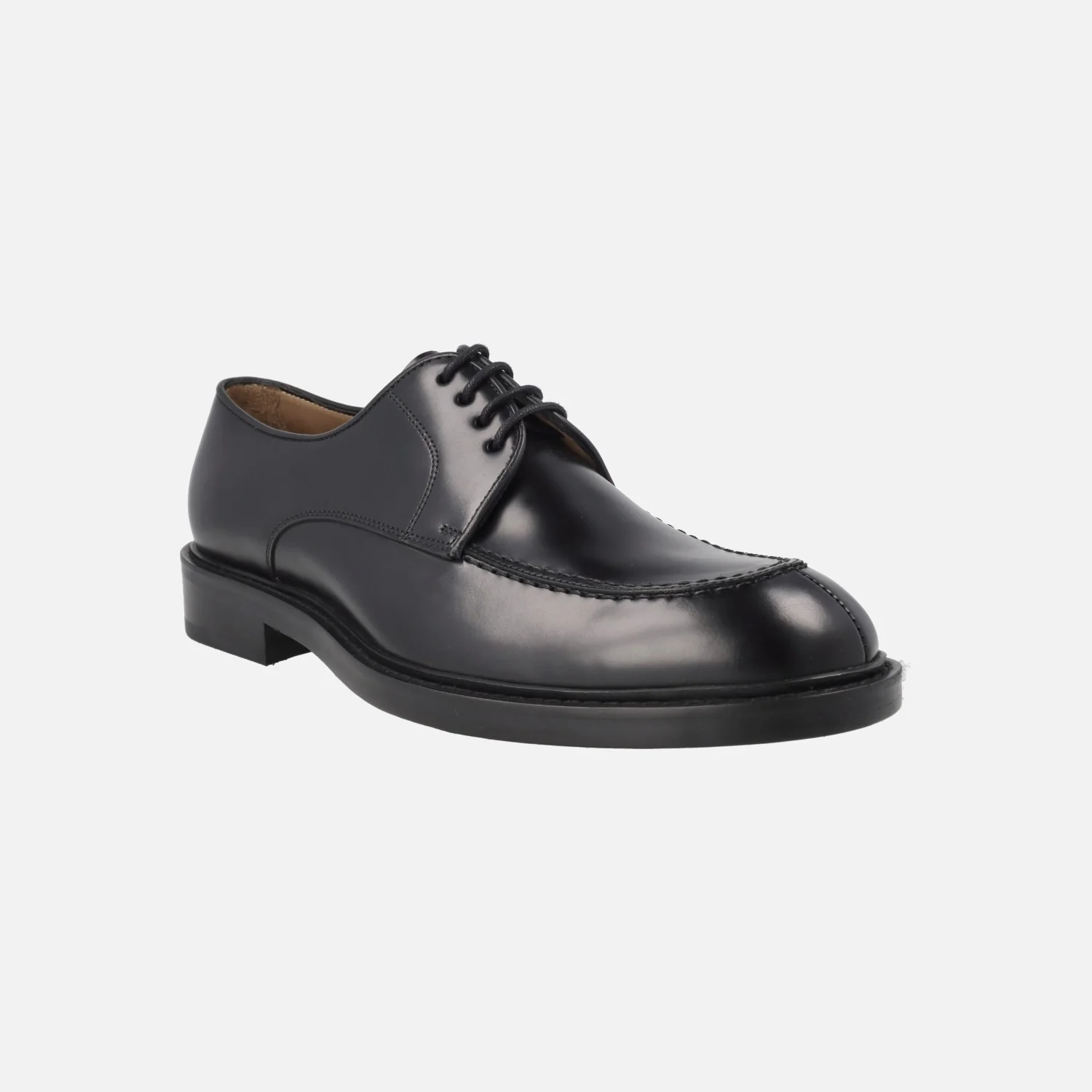 Zapatos de cordones para hombre Harrys en piel negra brillo - Image 2