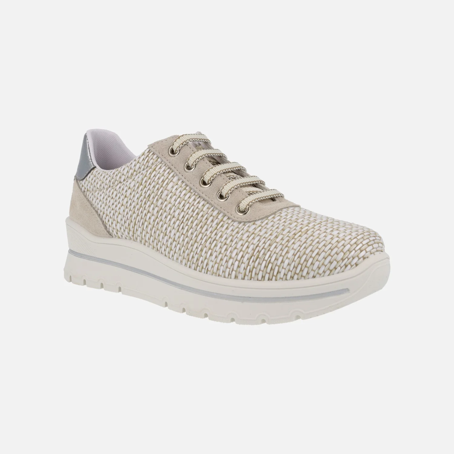 Zapatos de estilo deportivo con cordones en tejido rafia - Image 2
