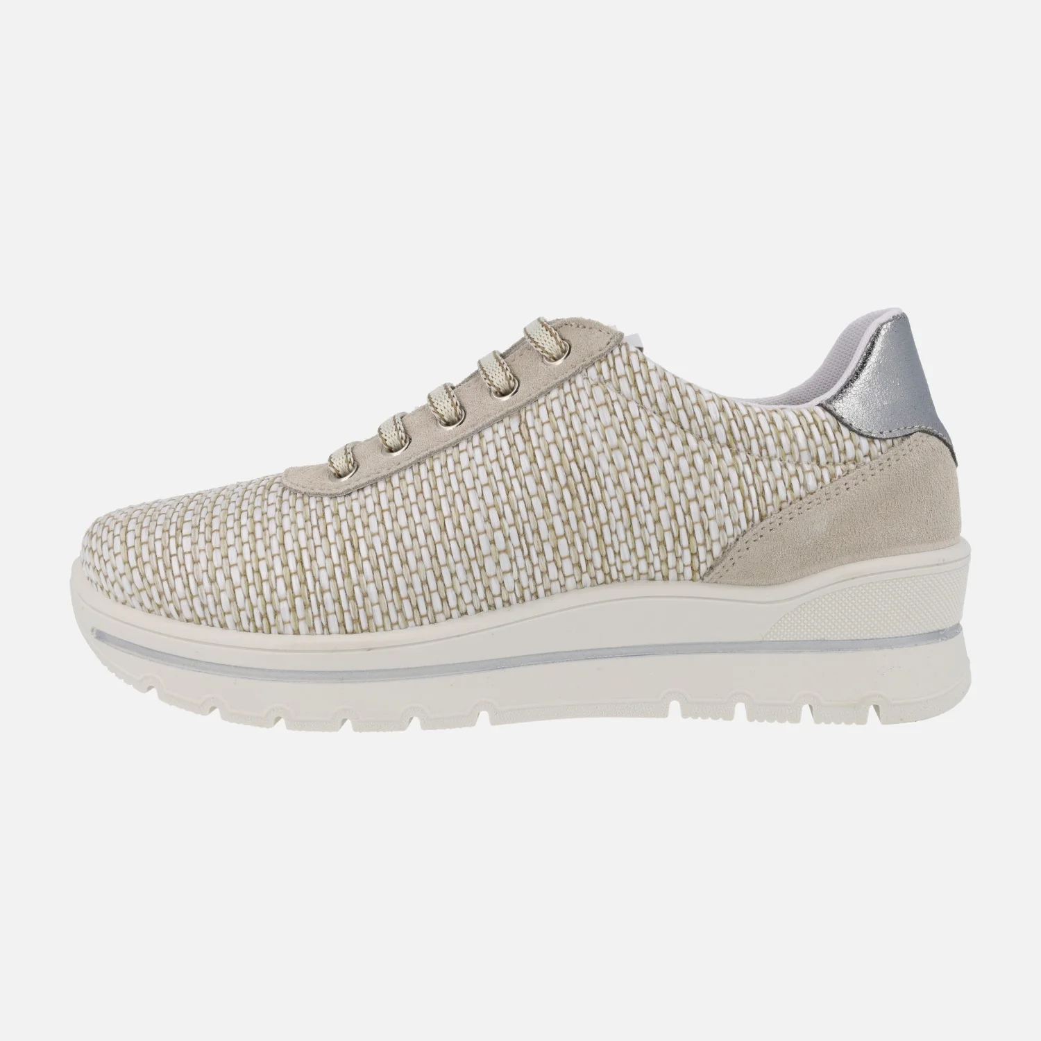 Zapatos de estilo deportivo con cordones en tejido rafia - Image 3