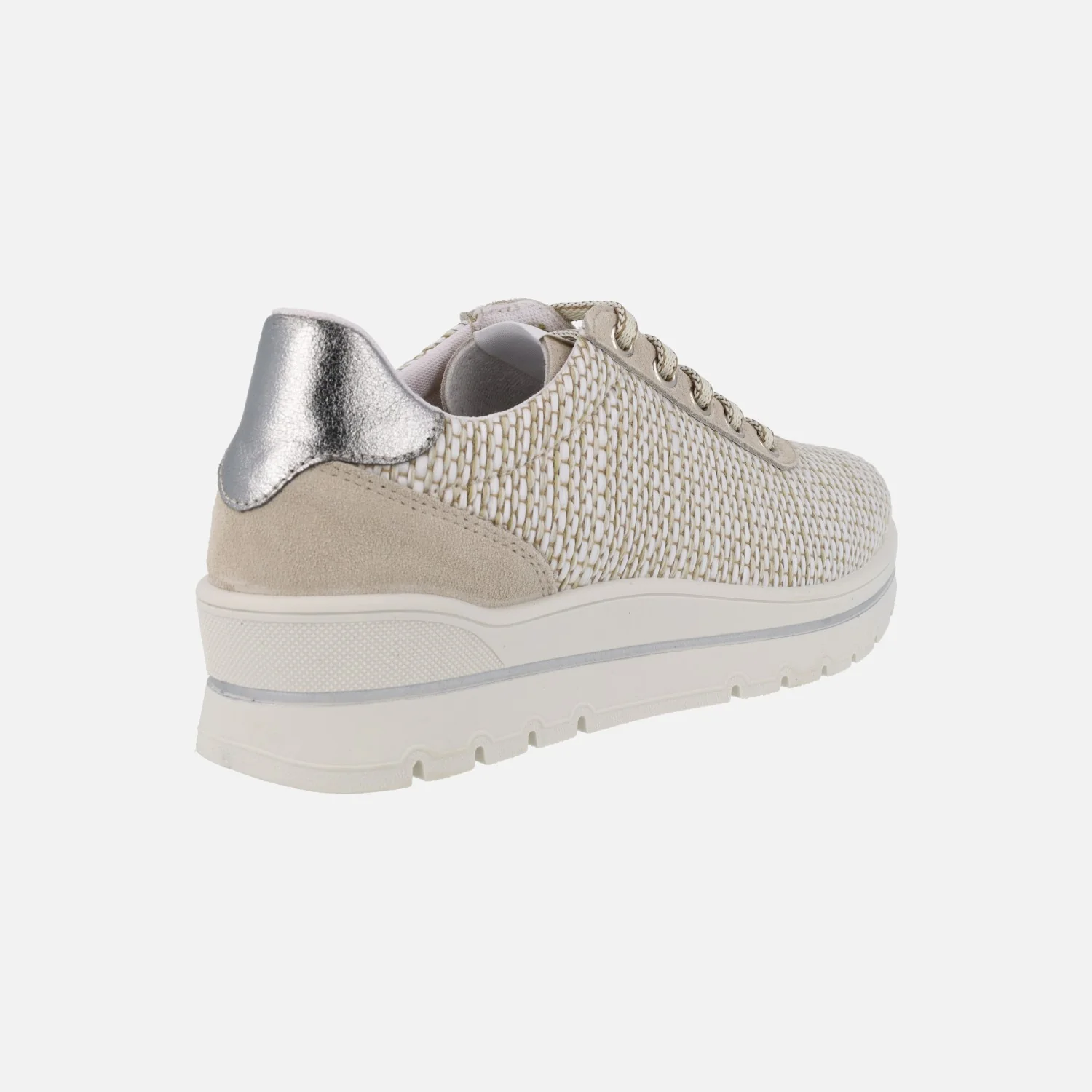 Zapatos de estilo deportivo con cordones en tejido rafia - Image 4