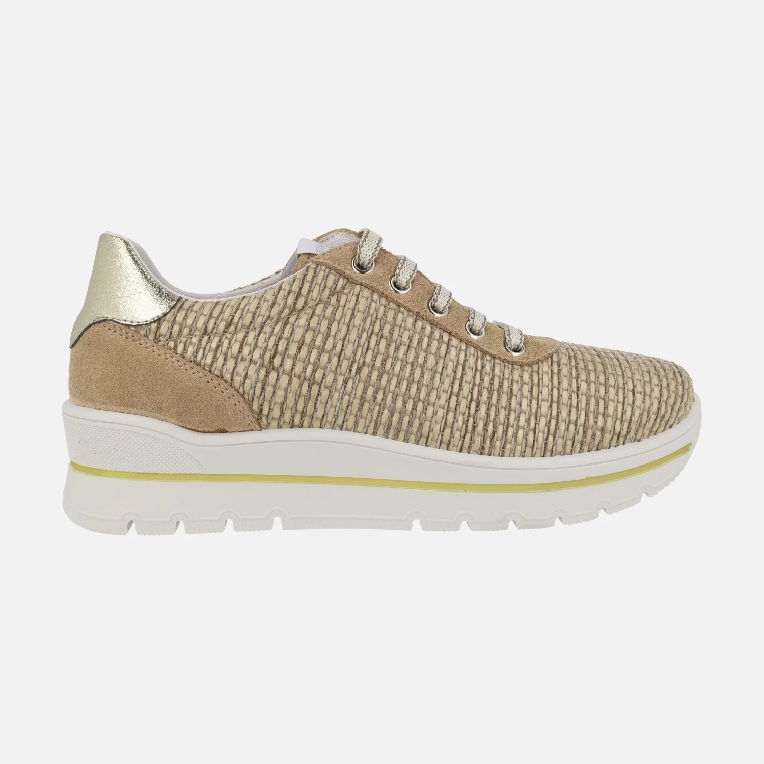 Zapatos de estilo deportivo con cordones en tejido rafia - Image 7
