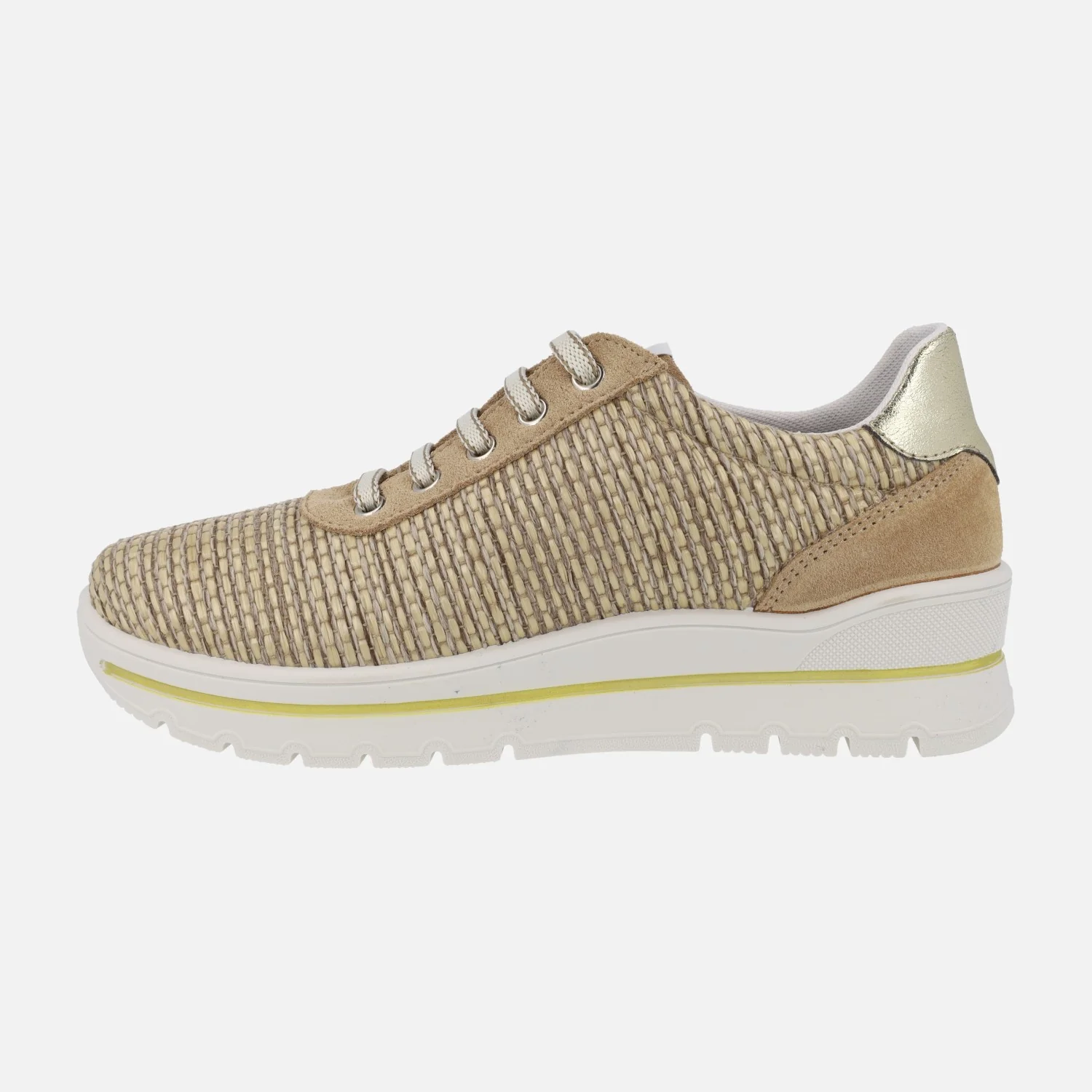 Zapatos de estilo deportivo con cordones en tejido rafia - Image 9