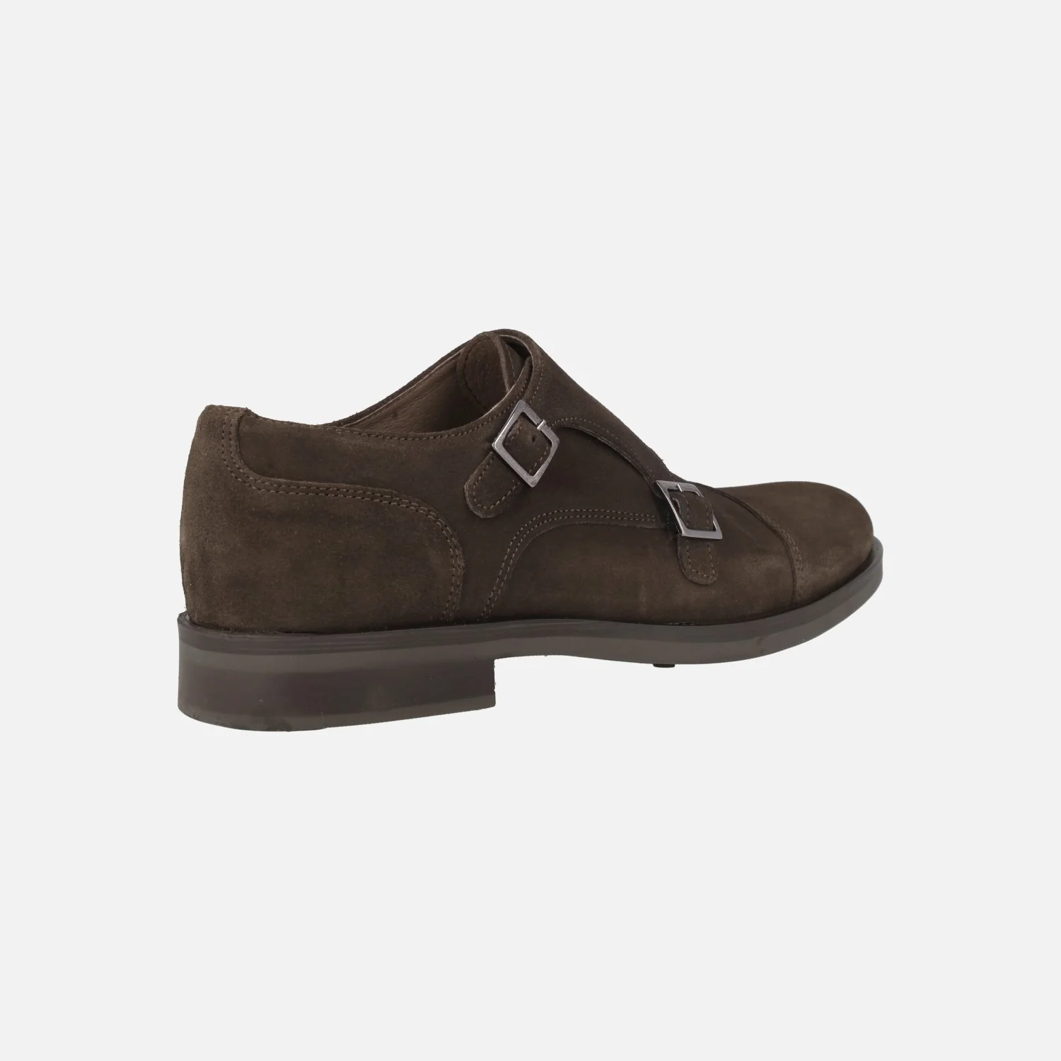 Zapatos con hebillas para hombre en serraje marrón - Image 3