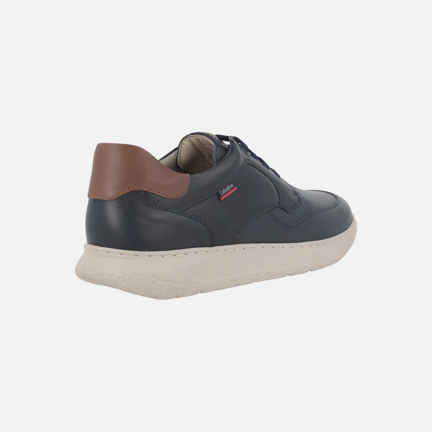 Zapatos de piel azul marino con cordones y suela Extralight - Image 4
