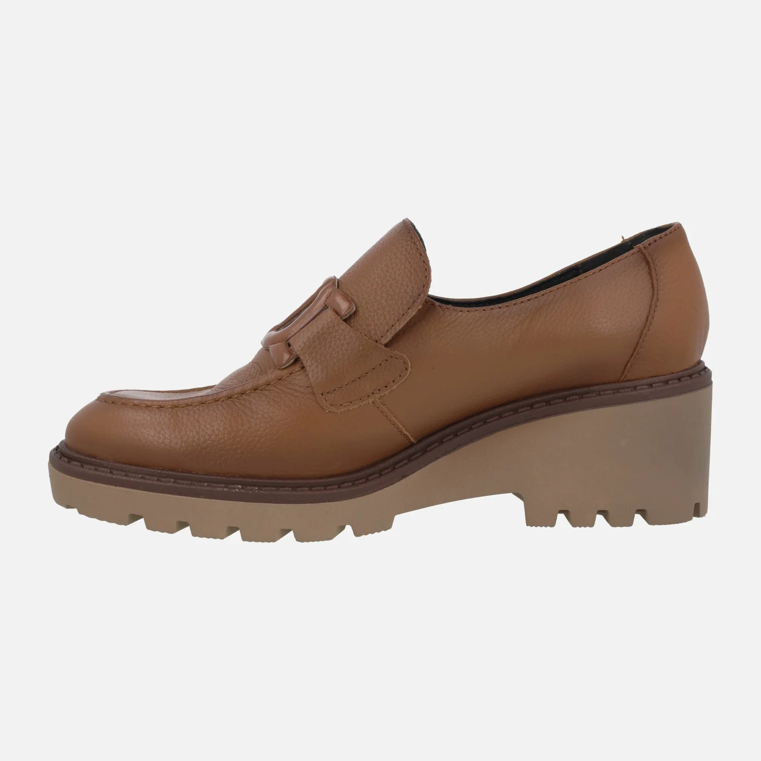Zapatos de piel con adorno y cuña de goma Viguera - Image 4