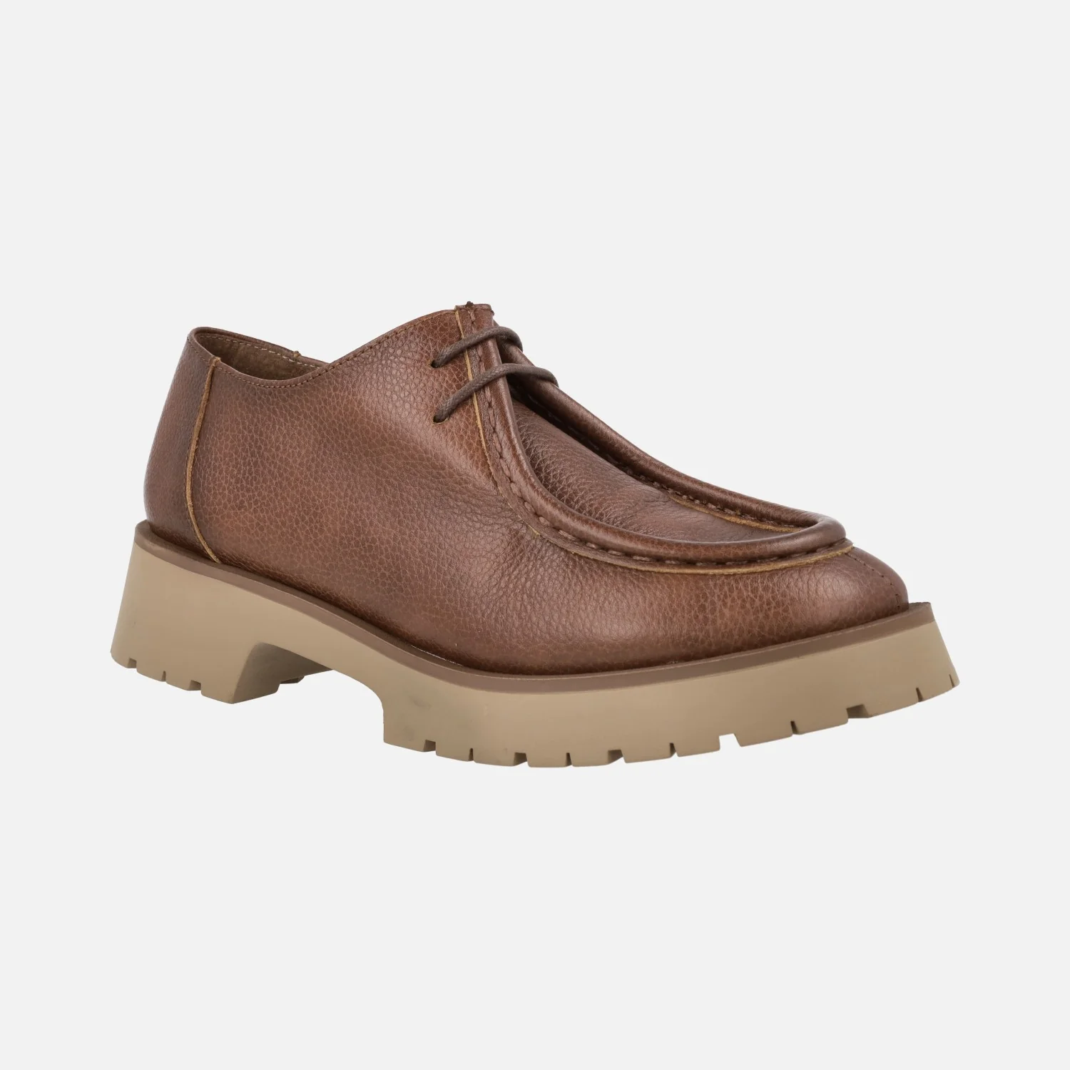 Zapatos de piel con cordones wallabee para mujer - Image 7