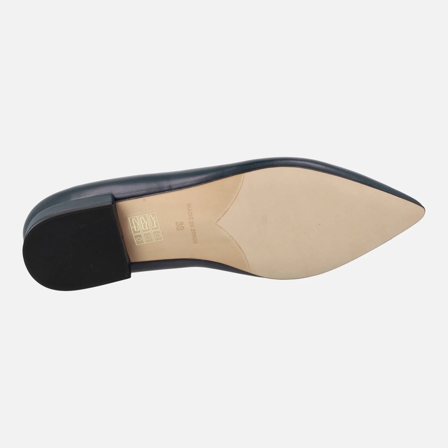 Zapatos de piel con tacón bajo y escote pico Breda - Image 10