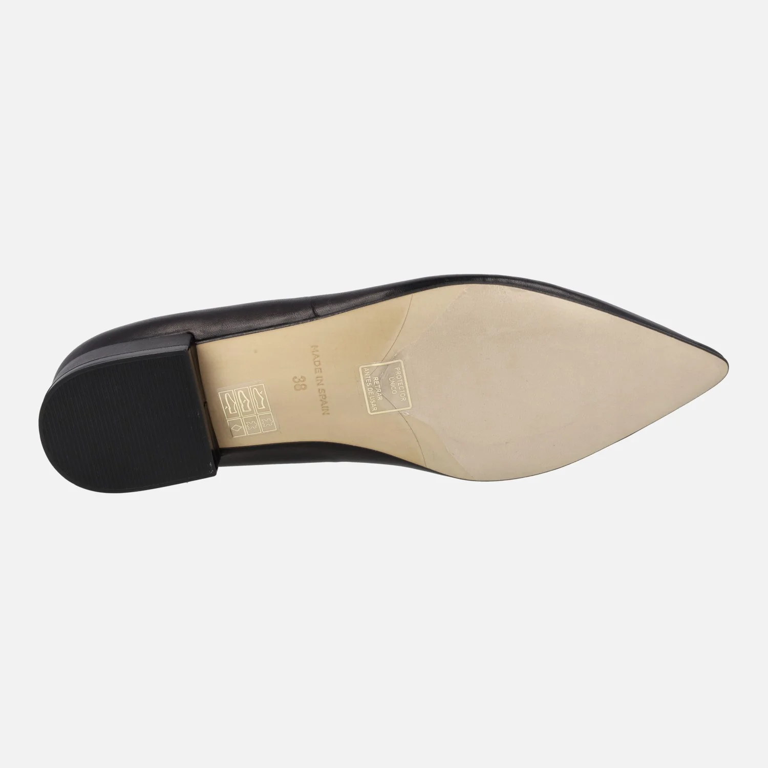 Zapatos de piel con tacón bajo y escote pico Breda - Image 5