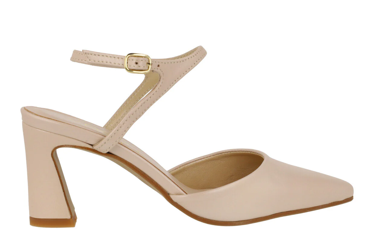Zapatos de piel corte salón con pulsera al tobillo Lonel