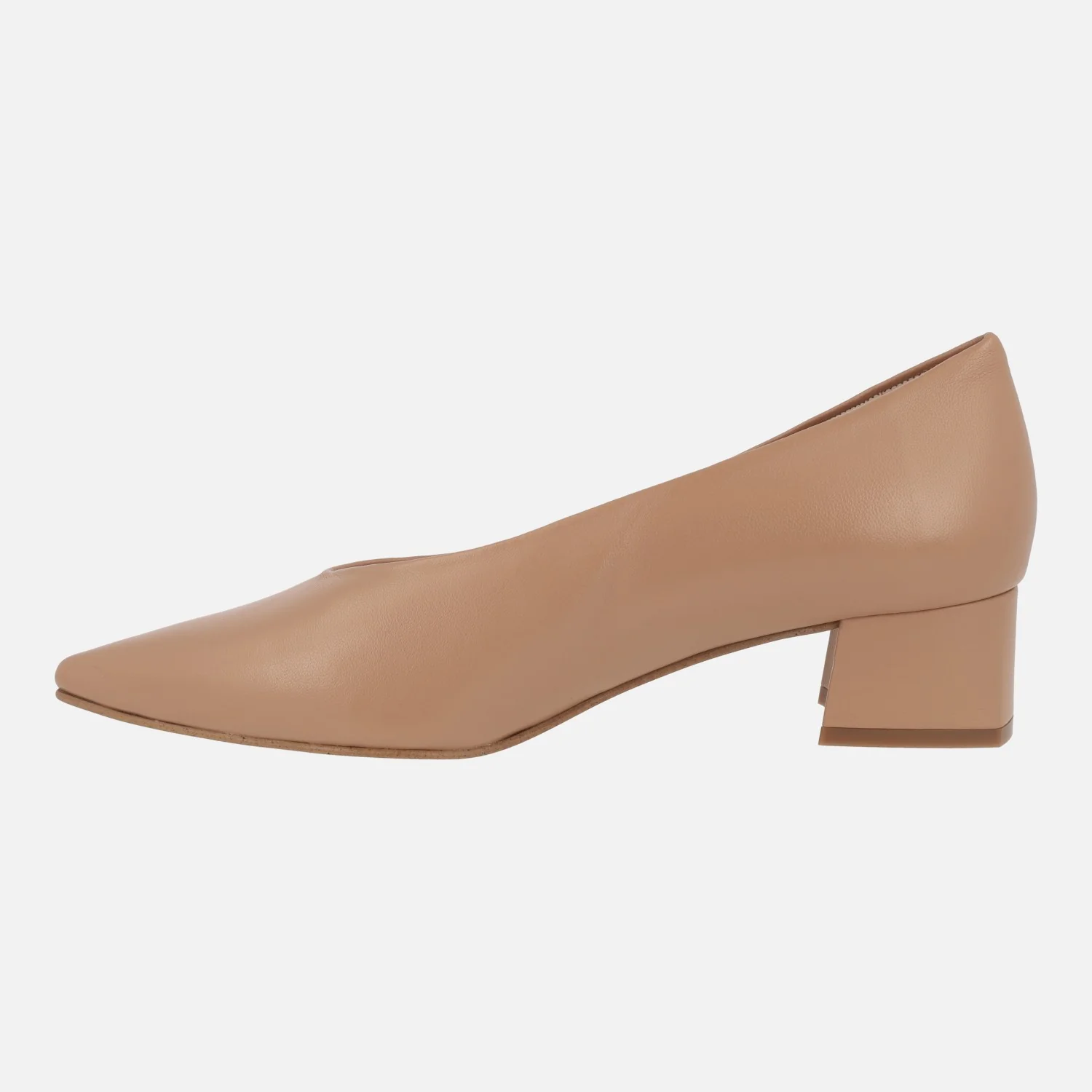 Zapatos de piel corte salón con tacones bajos Ingrid - Image 3