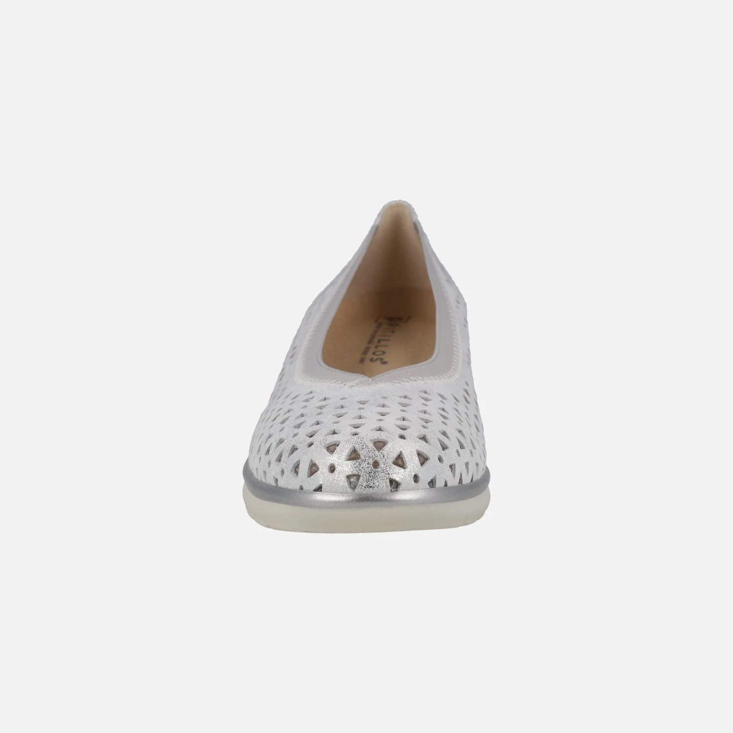 Zapatos de piel corte salón con troquelados y cuña baja - Image 11