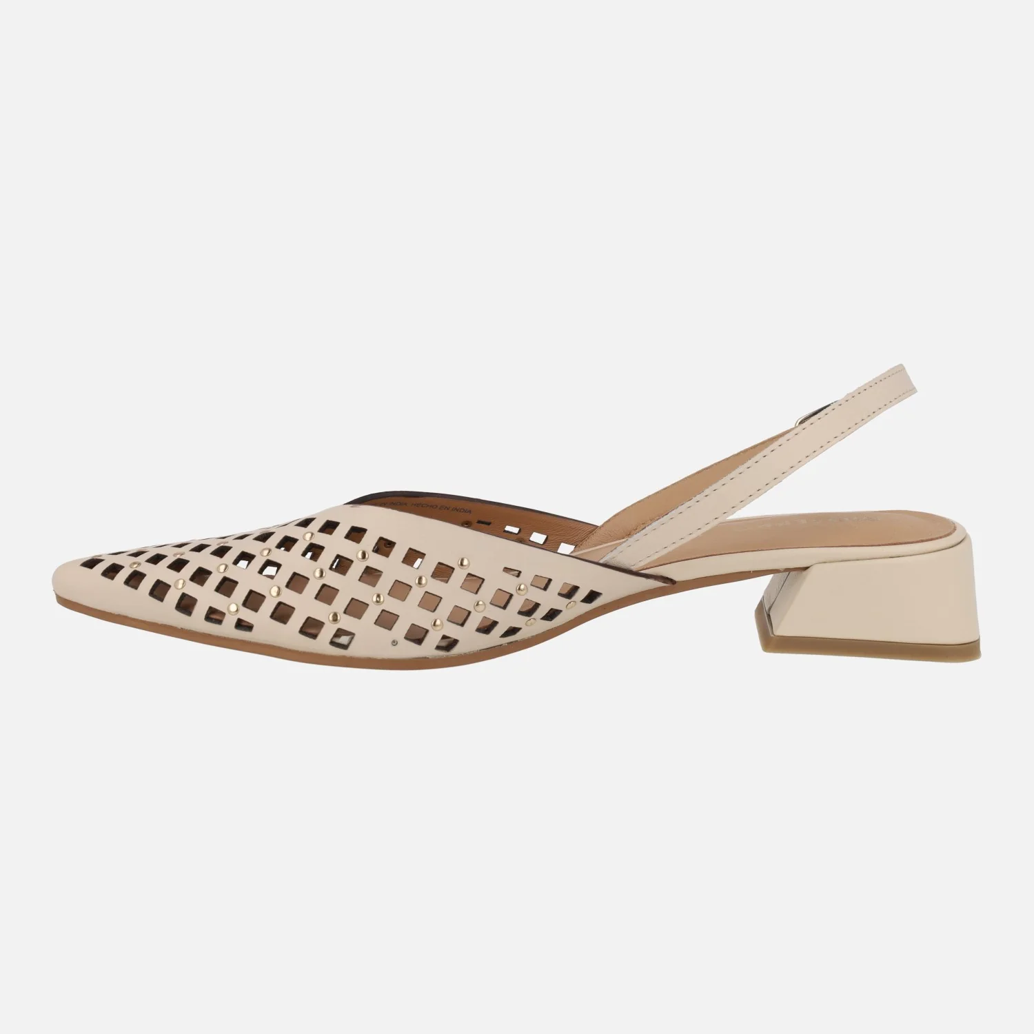 Zapatos de piel destalonados con calados y tachas Lagos - Image 10