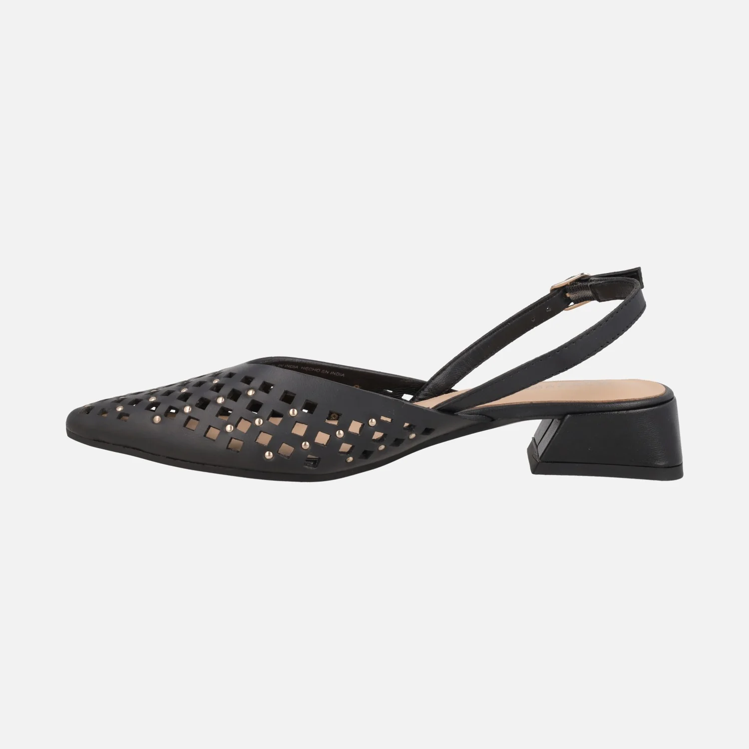 Zapatos de piel destalonados con calados y tachas Lagos - Image 3