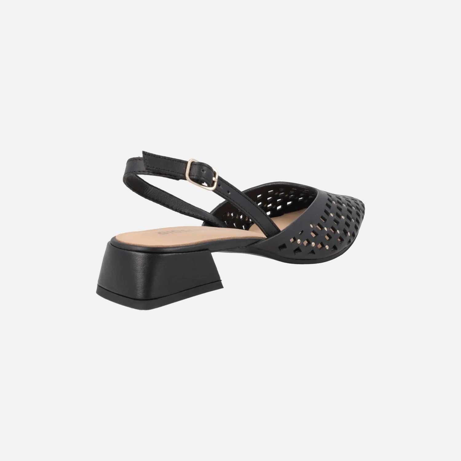 Zapatos de piel destalonados con calados y tachas Lagos - Image 4