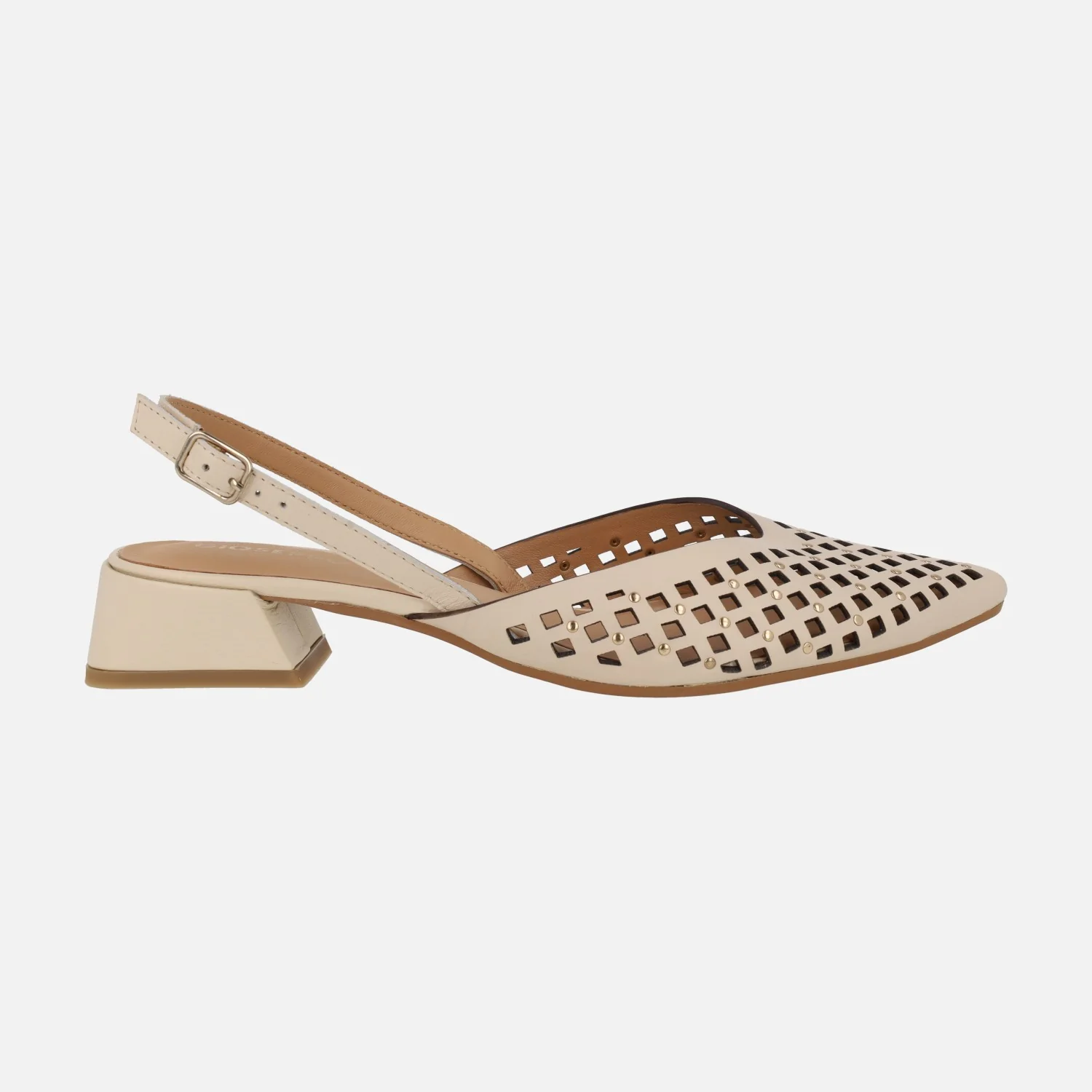 Zapatos de piel destalonados con calados y tachas Lagos - Image 7