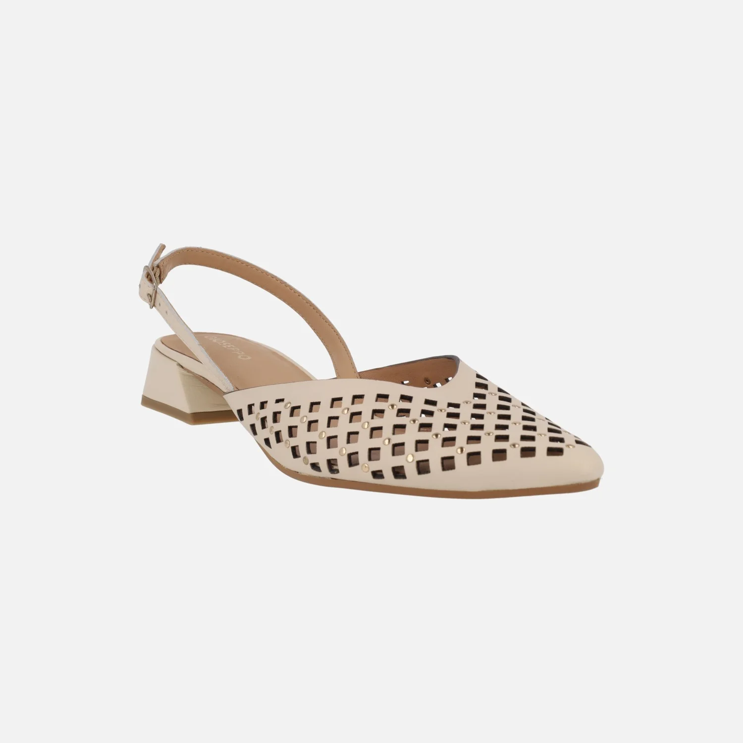 Zapatos de piel destalonados con calados y tachas Lagos - Image 8