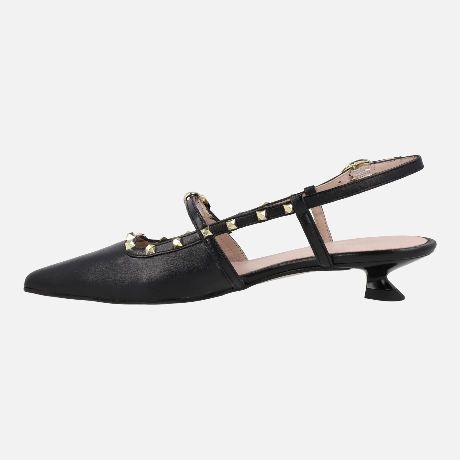 Zapatos de piel destalonados con corte salón y tachas - Image 3