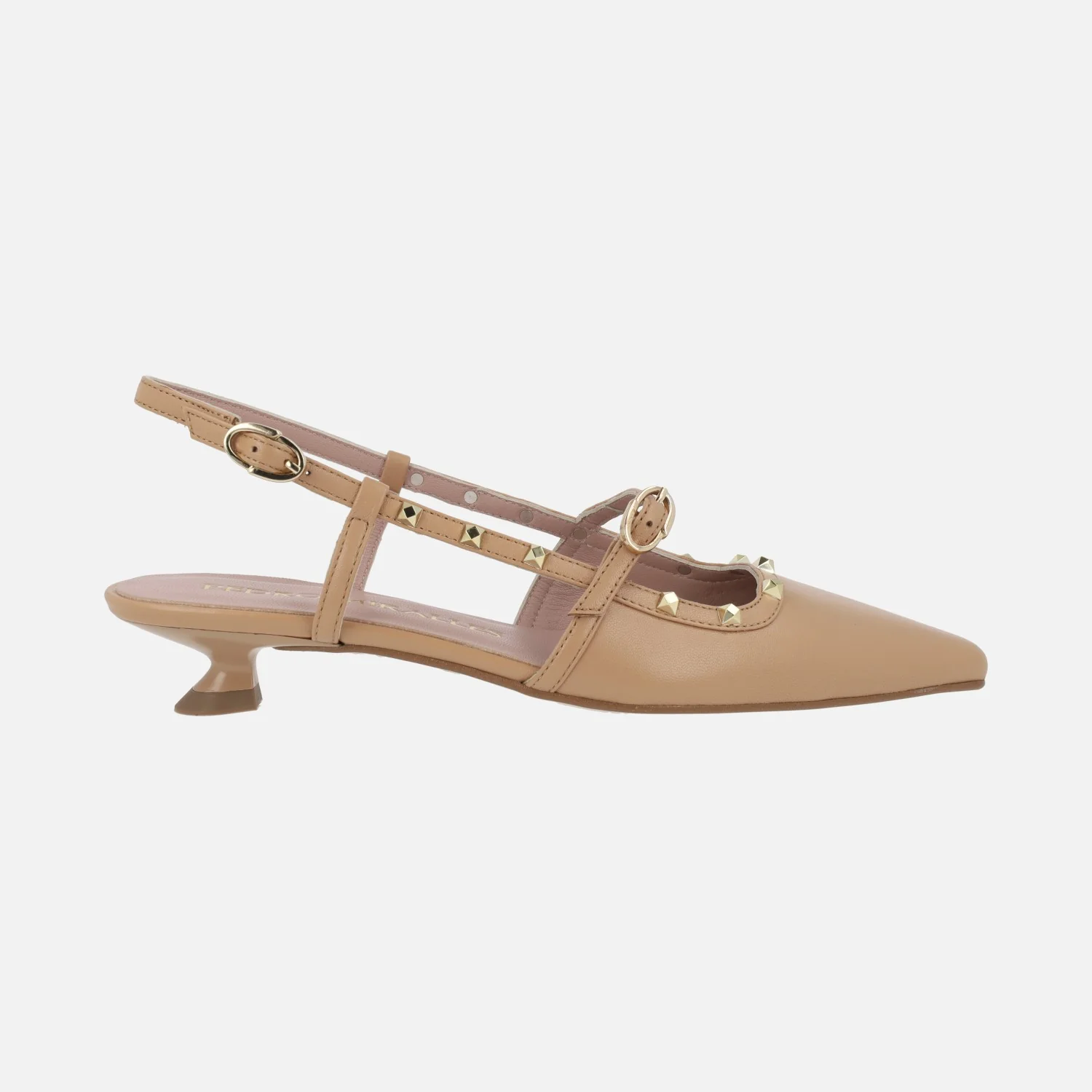 Zapatos de piel destalonados con corte salón y tachas - Image 6