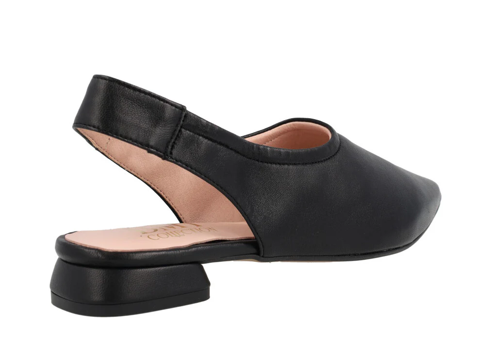 Zapatos de piel destalonados con tacón bajo forrado - Image 3