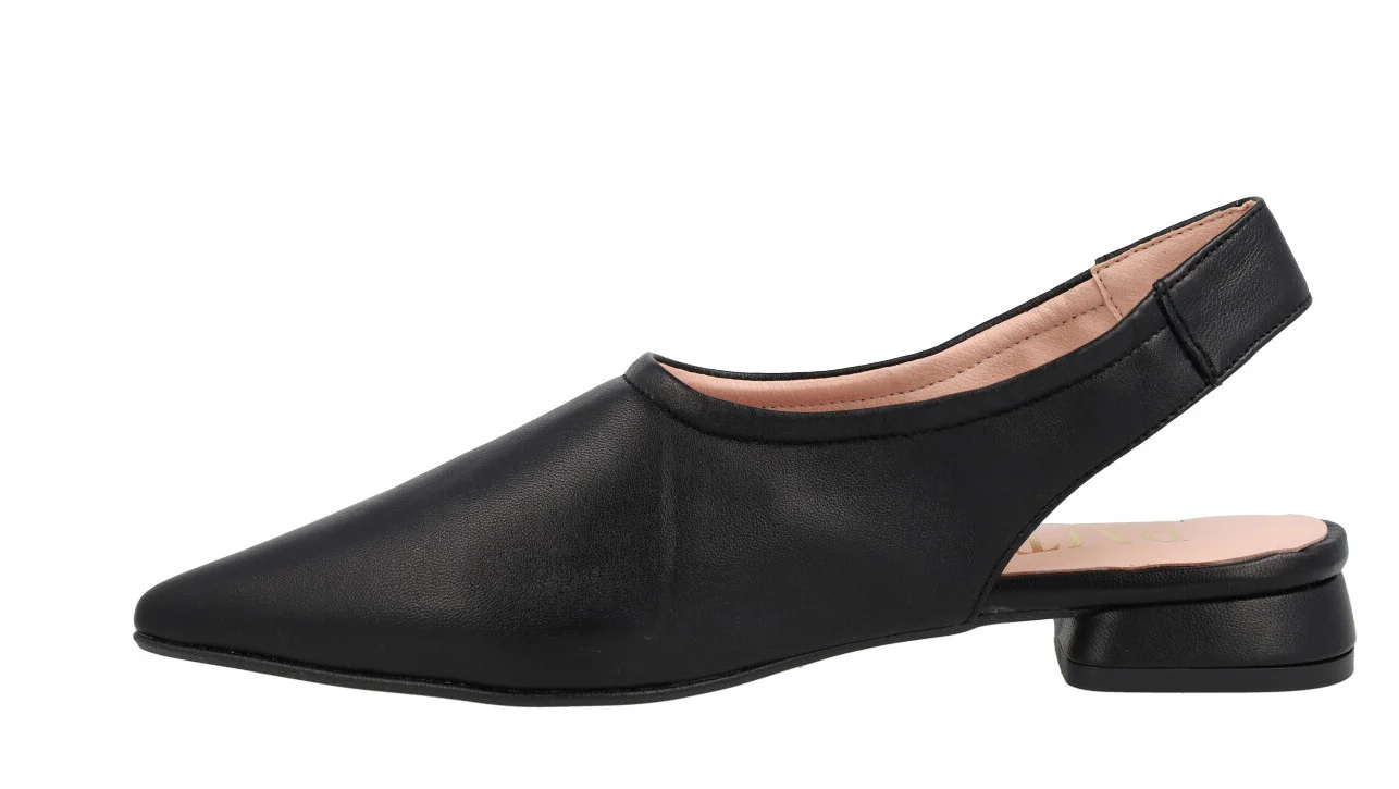 Zapatos de piel destalonados con tacón bajo forrado - Image 4