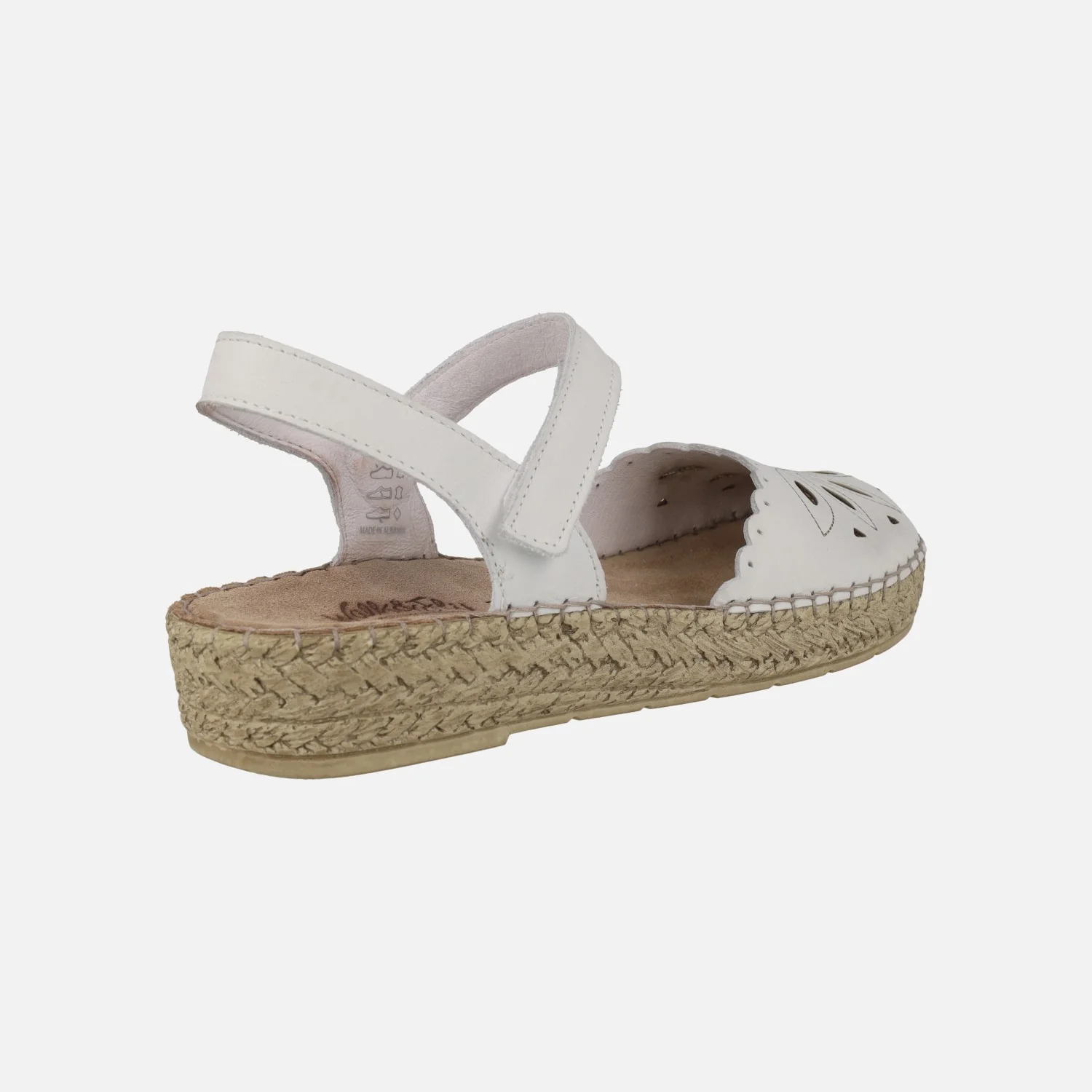 Zapatos de piel semiabiertos en piel blanca con troquelados - Image 4