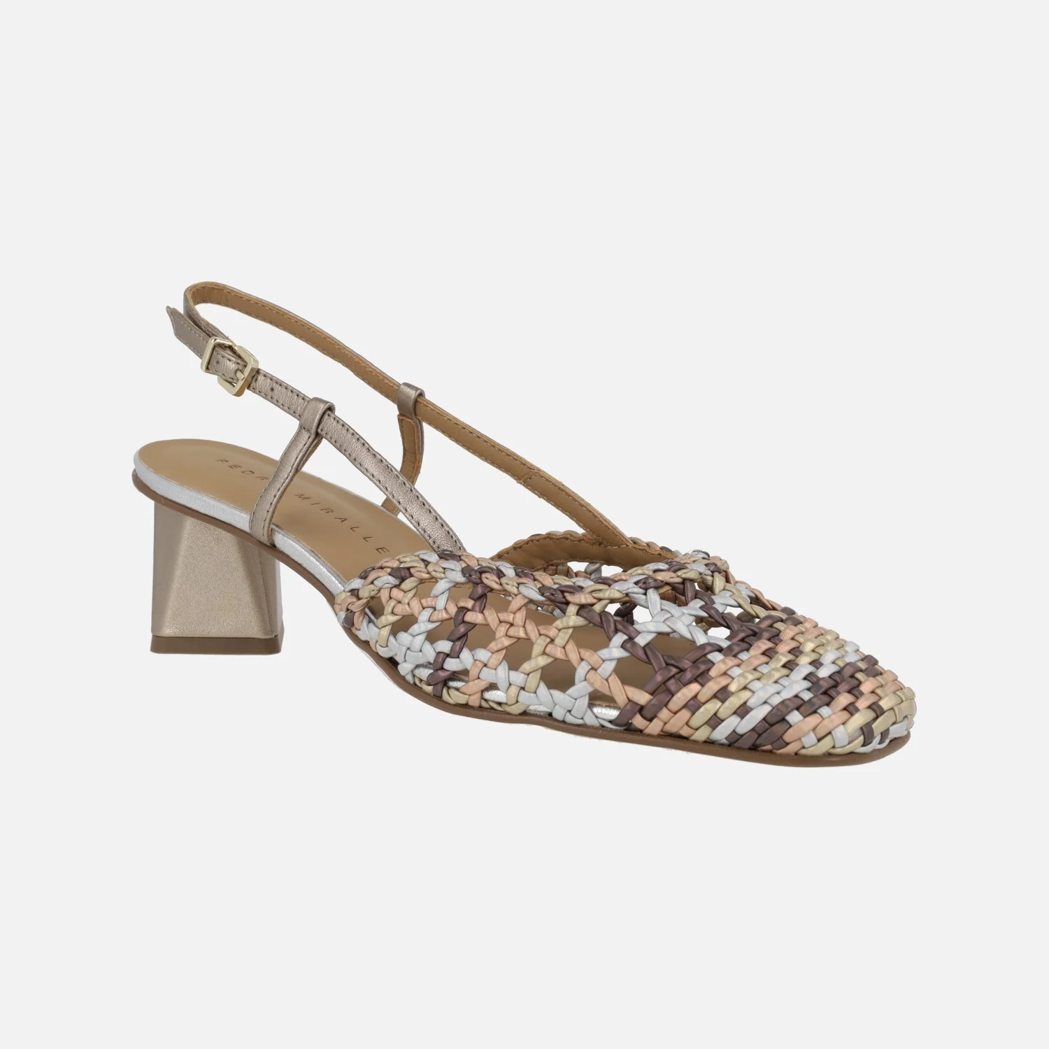 Zapatos de piel trenzados destalonados multimetal - Image 2