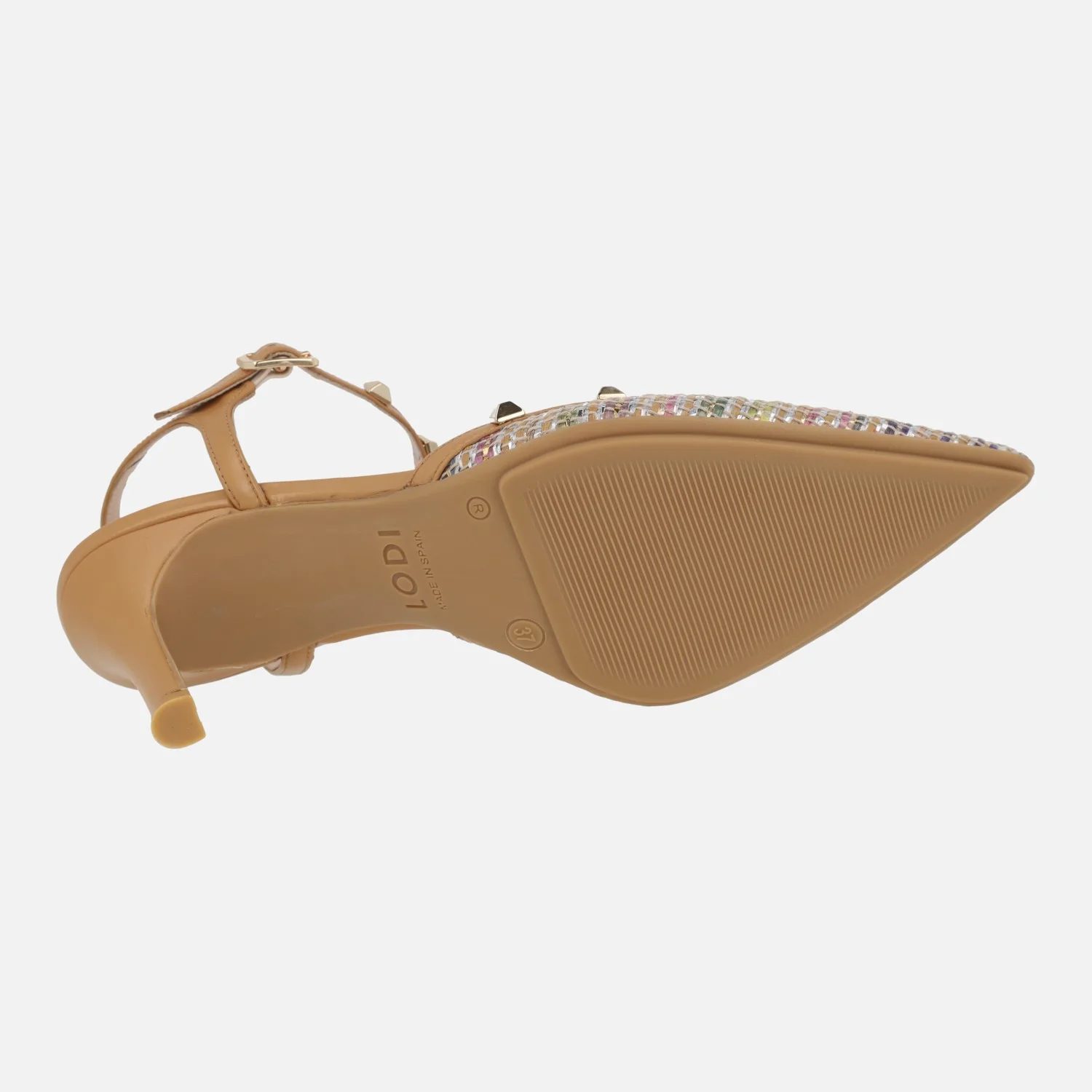 Zapatos de salón destalonados Emari camel - Image 5