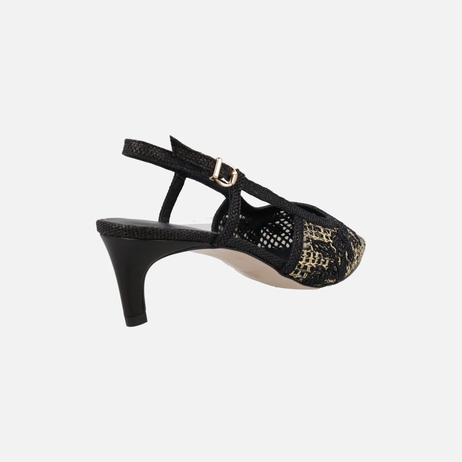 Zapatos de salón destalonados en rafia con flores bordadas - Image 10