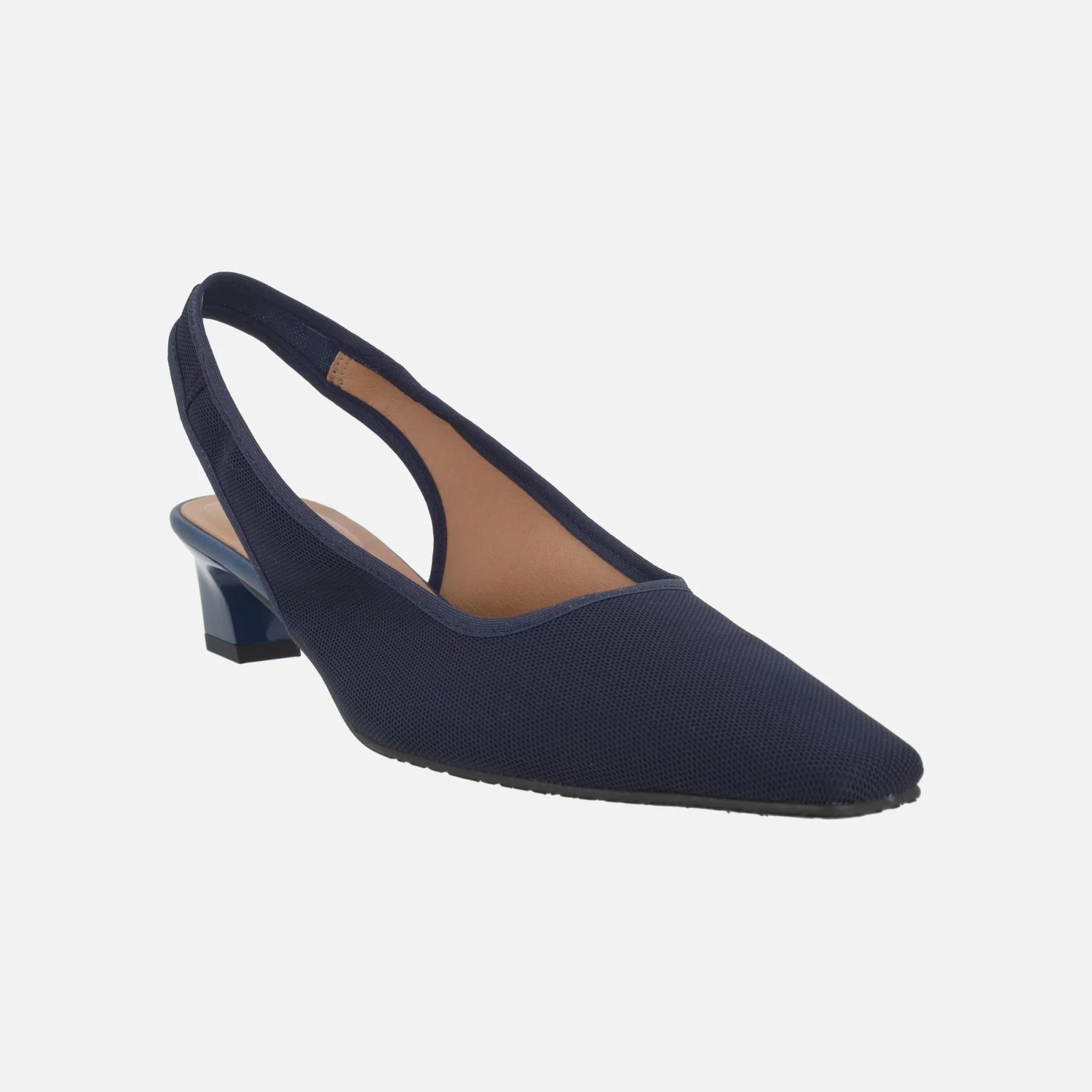 Zapatos de salón destalonados en tejido con tacones bajos - Image 2
