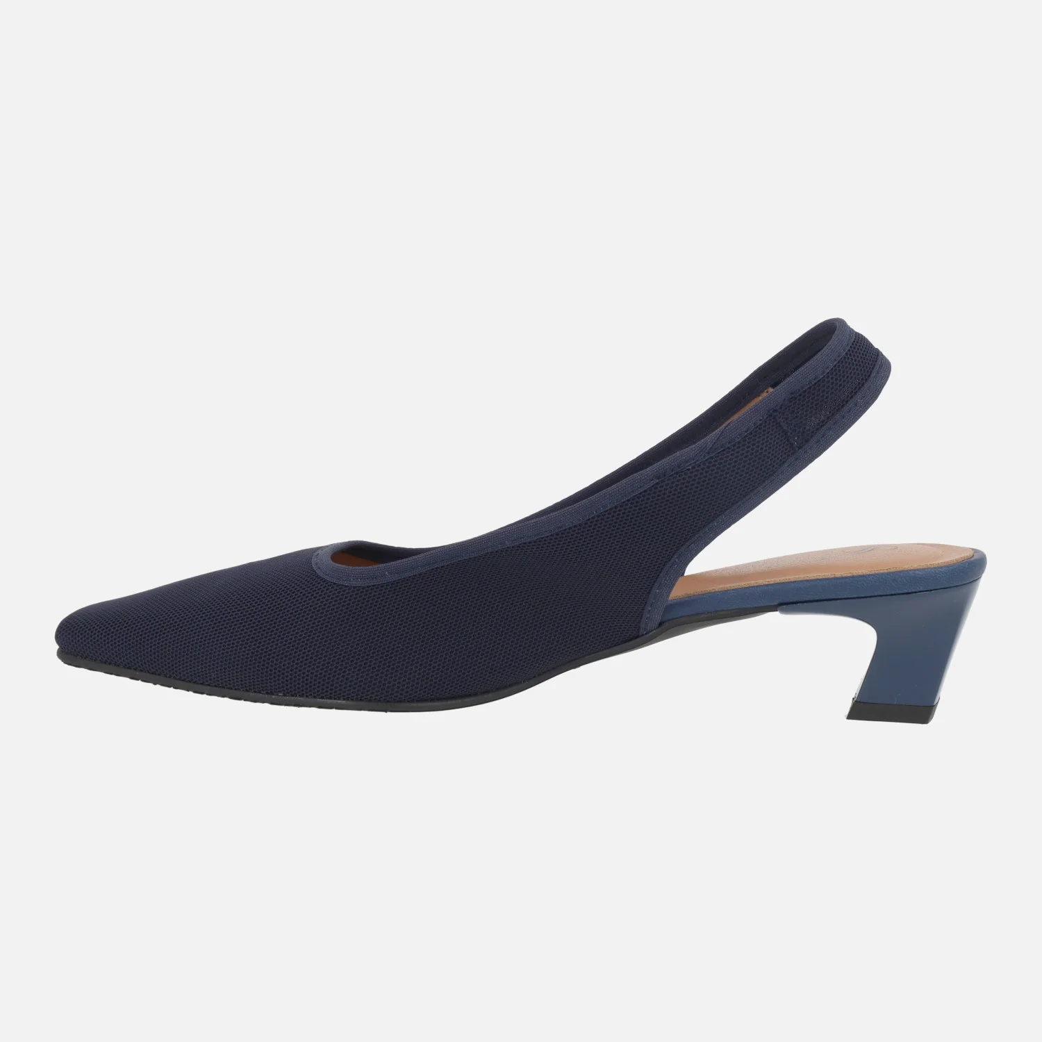 Zapatos de salón destalonados en tejido con tacones bajos - Image 3