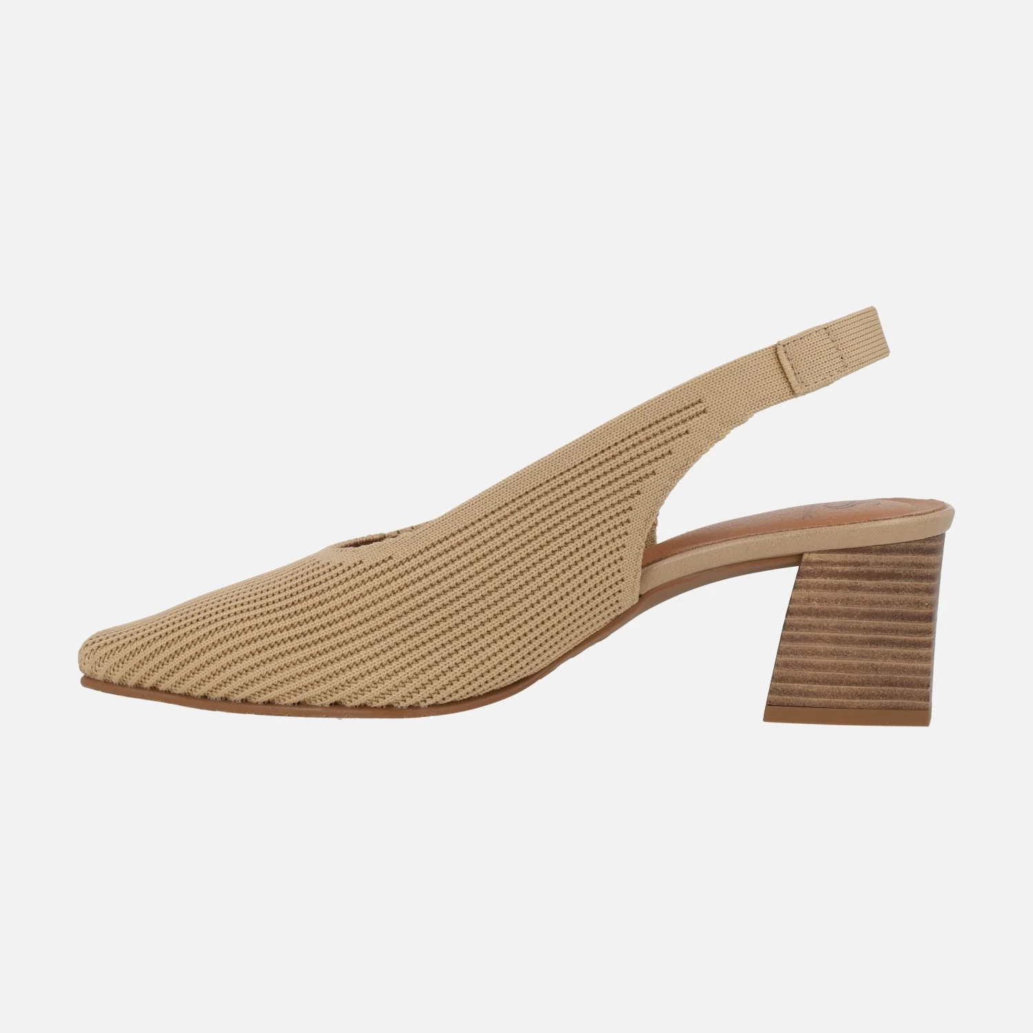 Zapatos de salón destalonados en tejido con tacón medio - Image 3