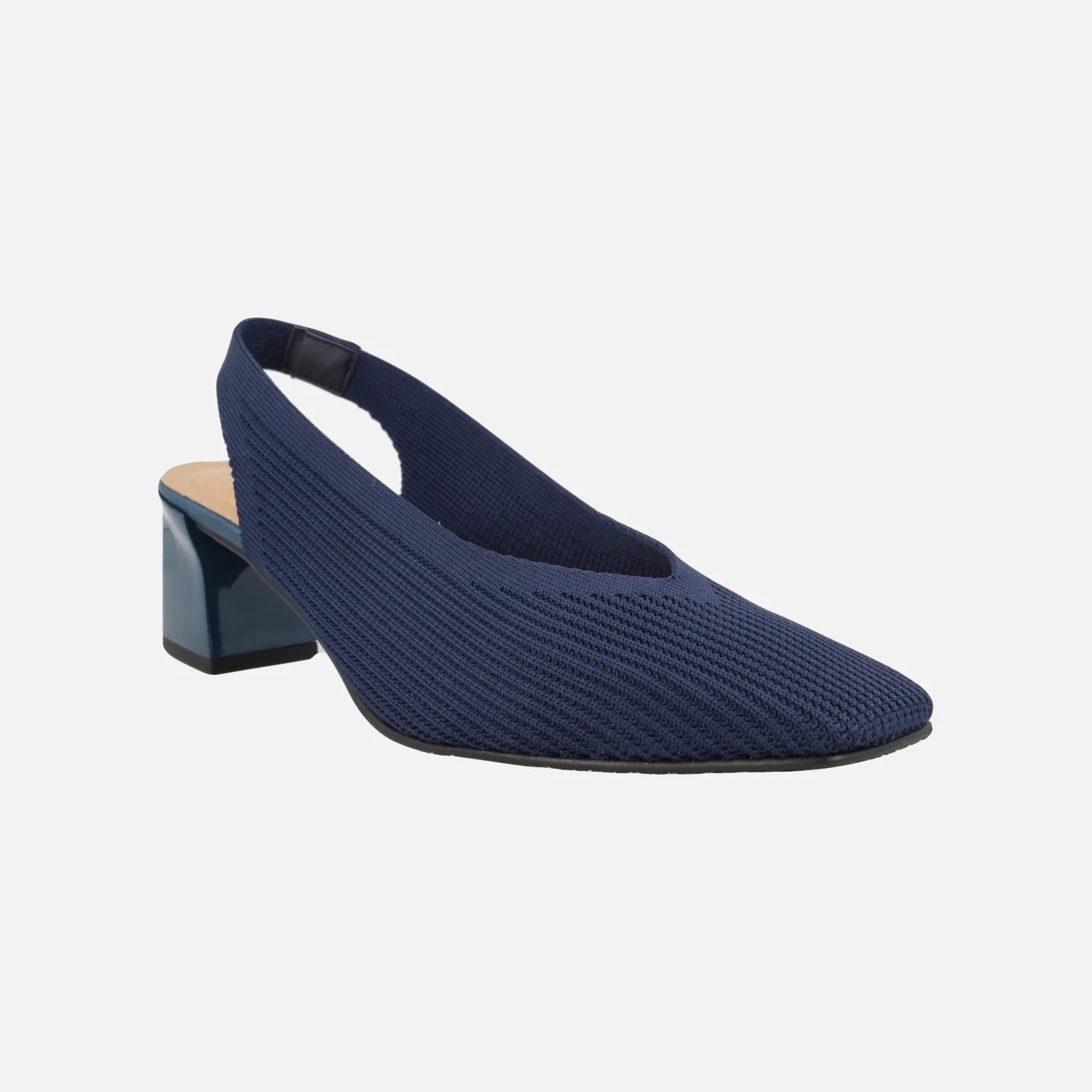 Zapatos de salon destalonados en tejido lycra con tacón medio - Image 8