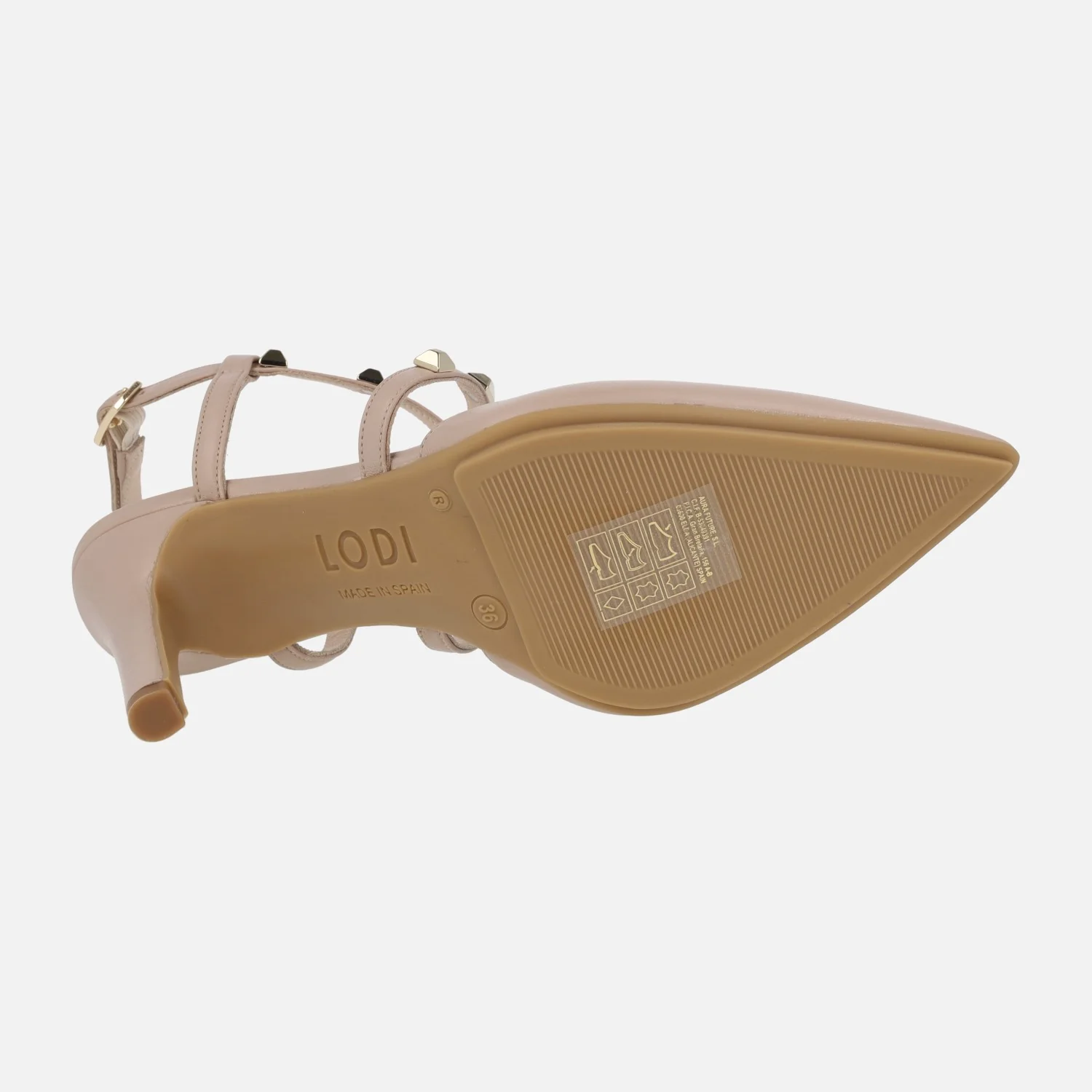 Zapatos de salón destalonados Rasiun con tiras cruzadas y tachas metálicas - Image 10