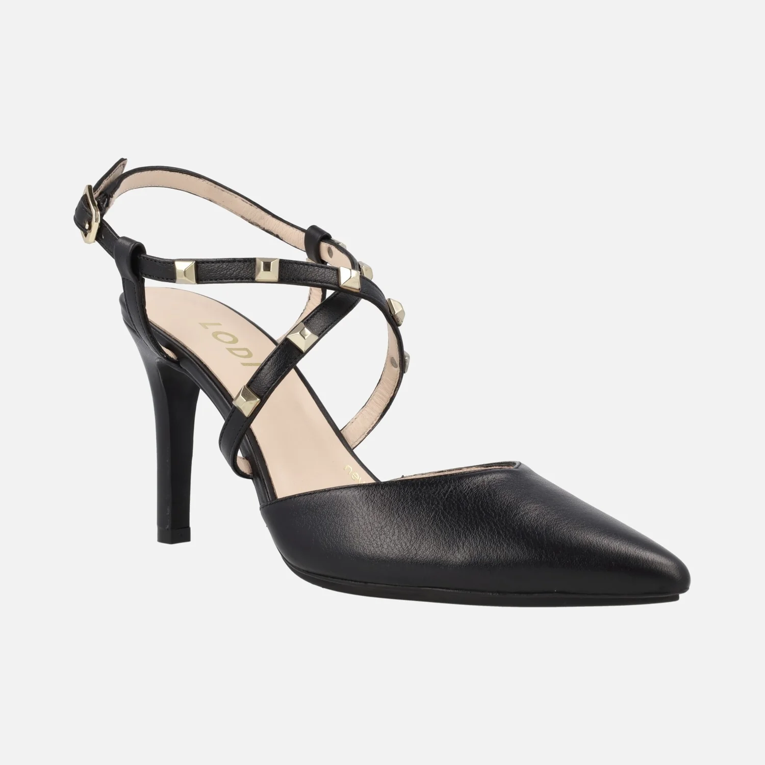 Zapatos de salón destalonados Rasiun con tiras cruzadas y tachas metálicas - Image 2