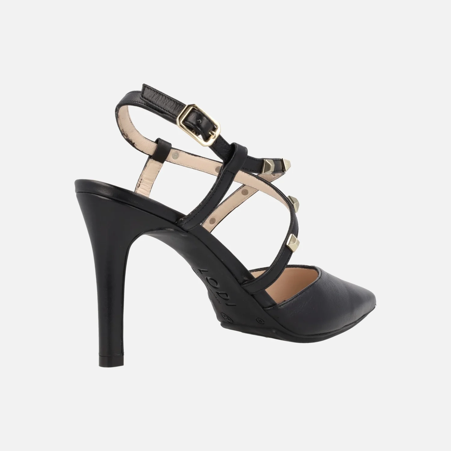 Zapatos de salón destalonados Rasiun con tiras cruzadas y tachas metálicas - Image 3
