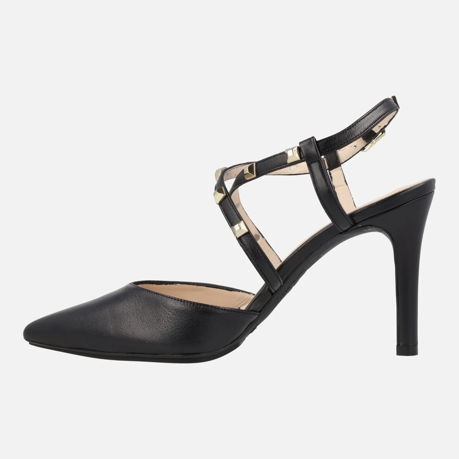 Zapatos de salón destalonados Rasiun con tiras cruzadas y tachas metálicas - Image 4