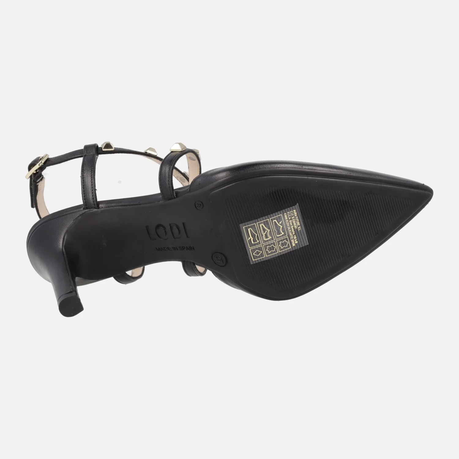Zapatos de salón destalonados Rasiun con tiras cruzadas y tachas metálicas - Image 5
