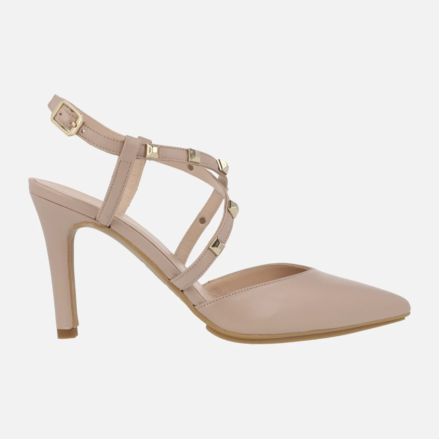 Zapatos de salón destalonados Rasiun con tiras cruzadas y tachas metálicas - Image 6