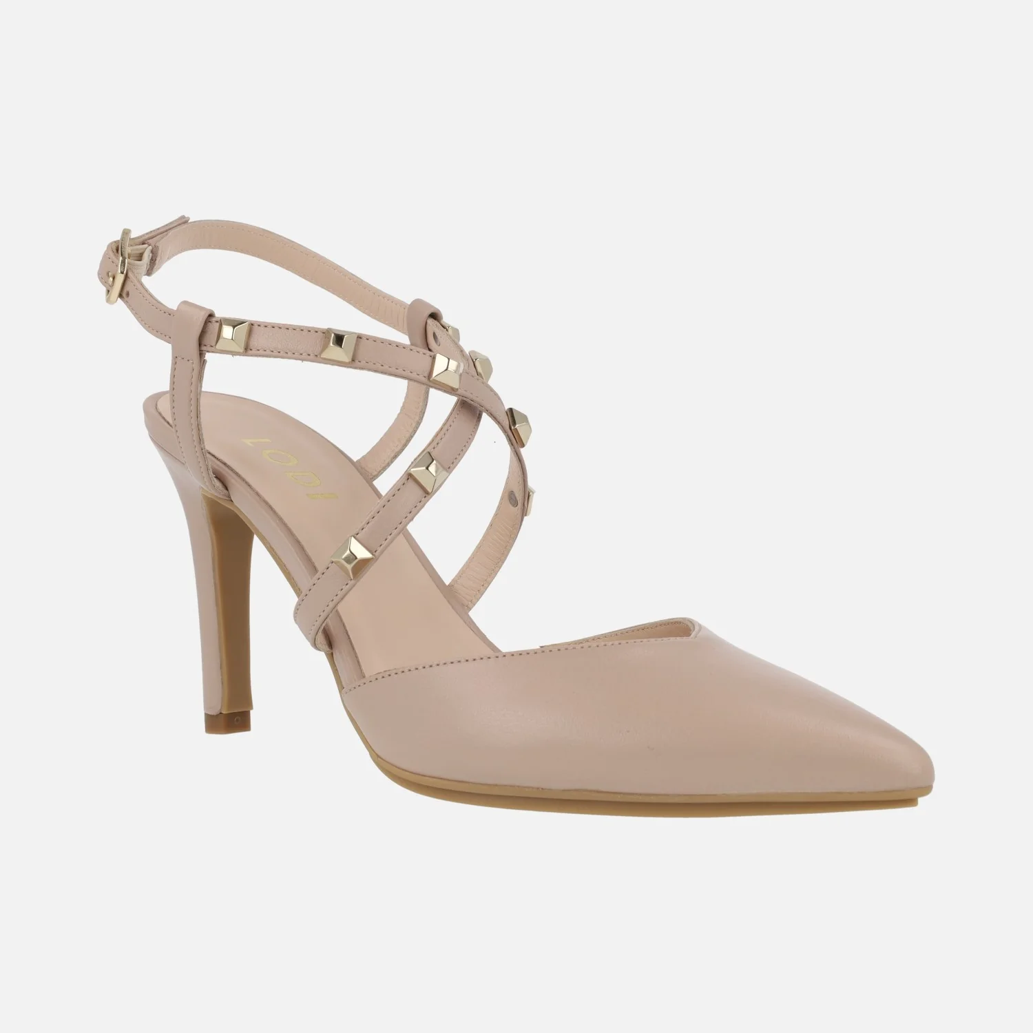 Zapatos de salón destalonados Rasiun con tiras cruzadas y tachas metálicas - Image 7