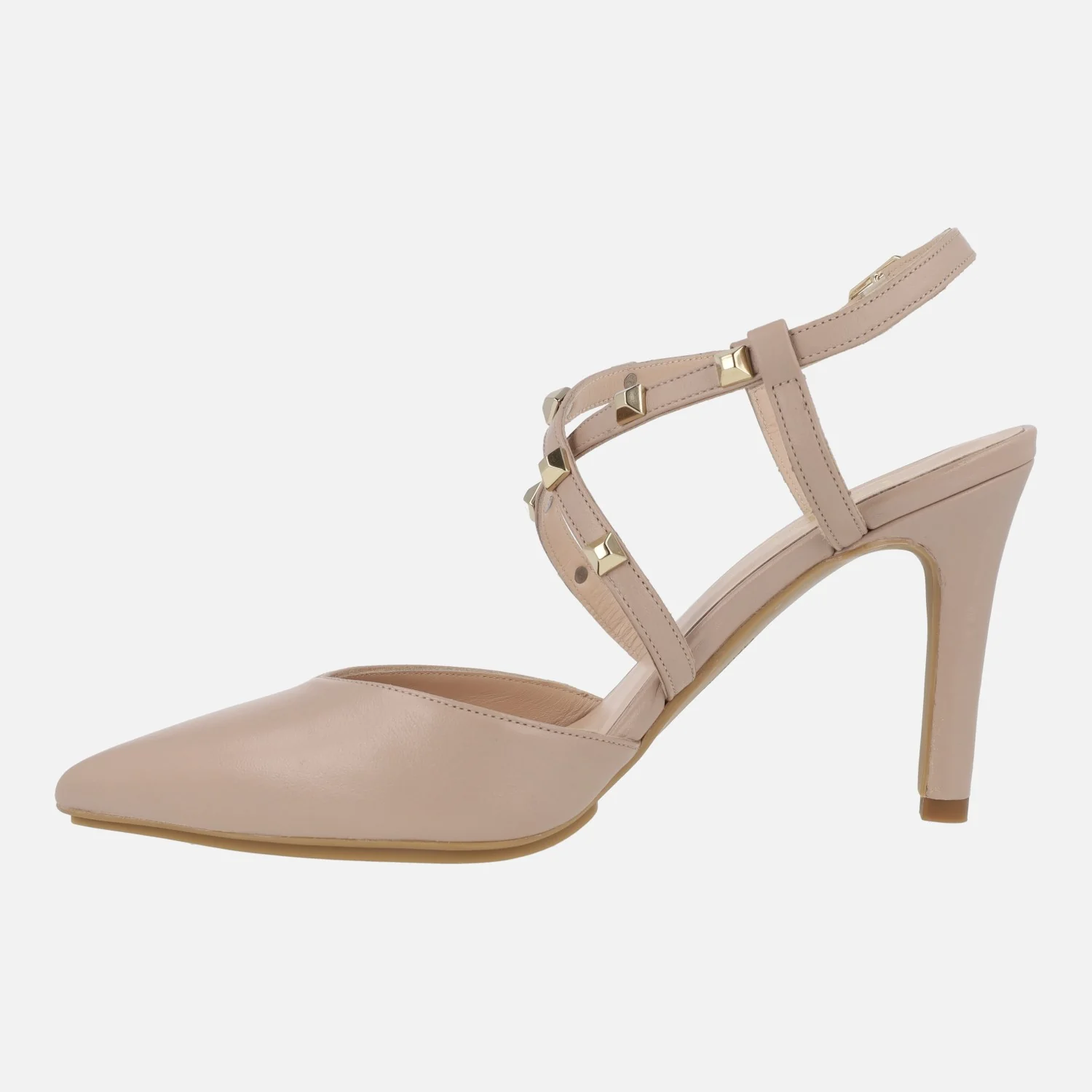 Zapatos de salón destalonados Rasiun con tiras cruzadas y tachas metálicas - Image 8