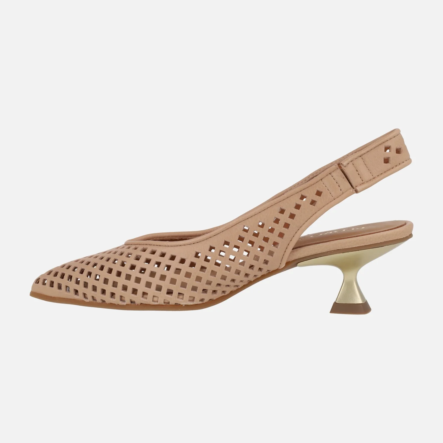Zapatos de tacón corte salón de piel con picados Chelva - Image 3