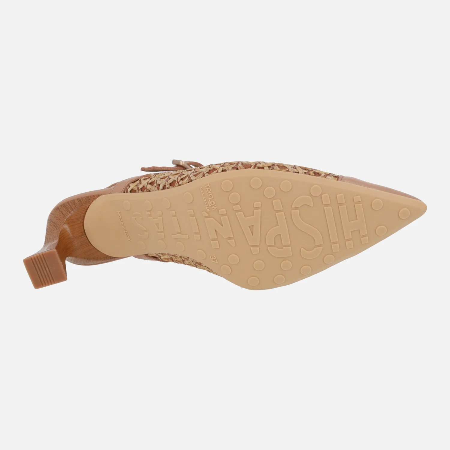 Zapatos de tacón destalonados en combinado de piel y rafia - Image 12