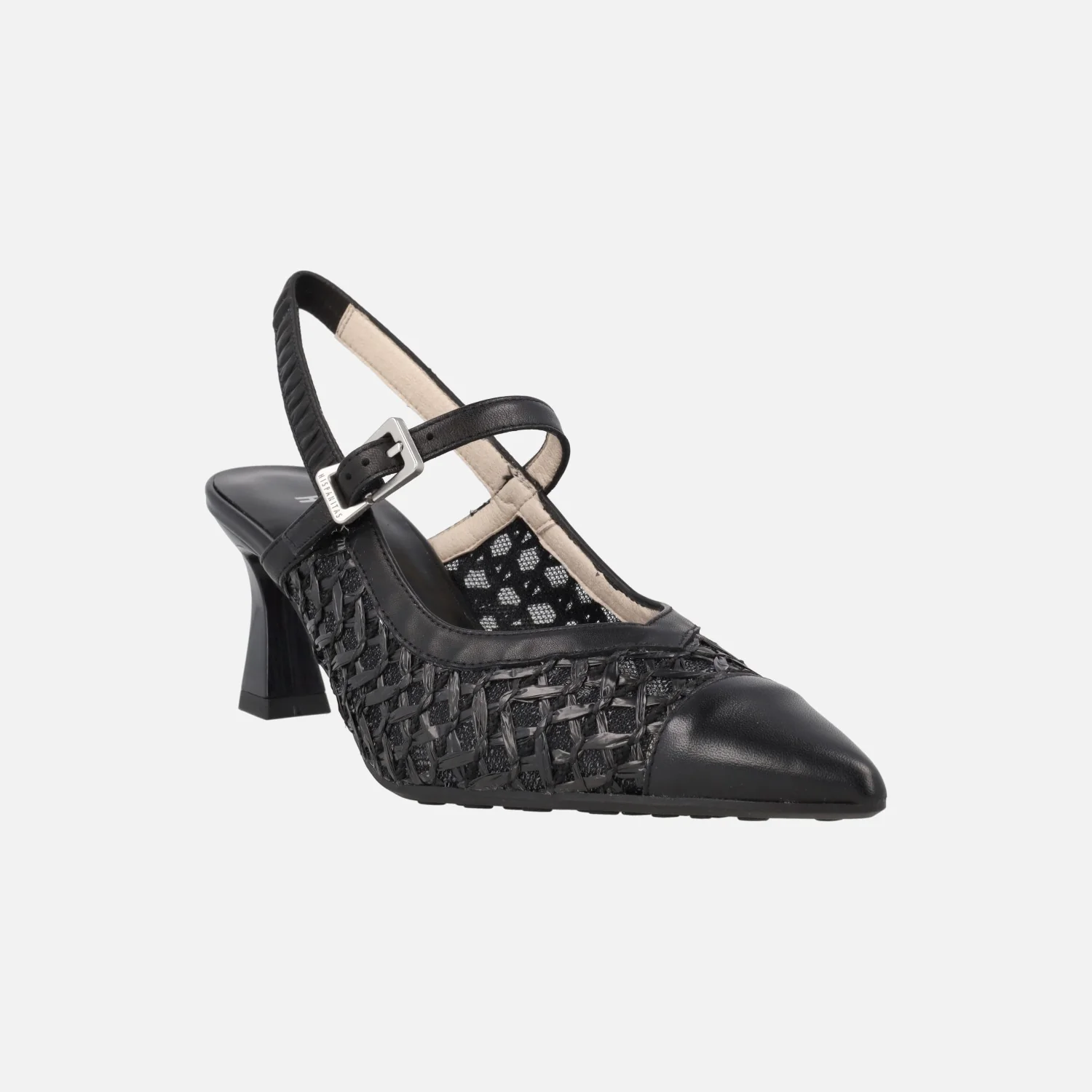 Zapatos de tacón destalonados en combinado de piel y rafia - Image 14