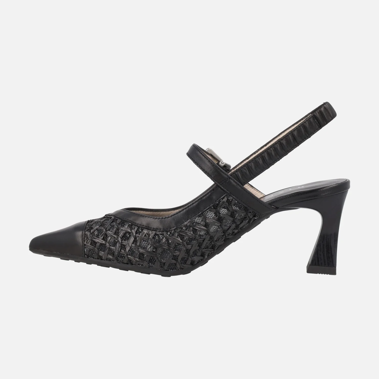 Zapatos de tacón destalonados en combinado de piel y rafia - Image 15